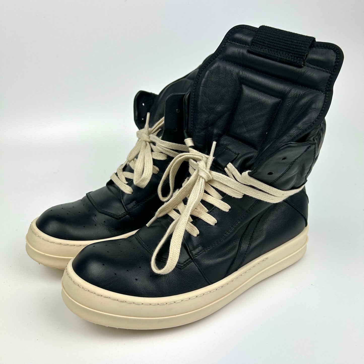 Rick Owens Geobasket Black Leather