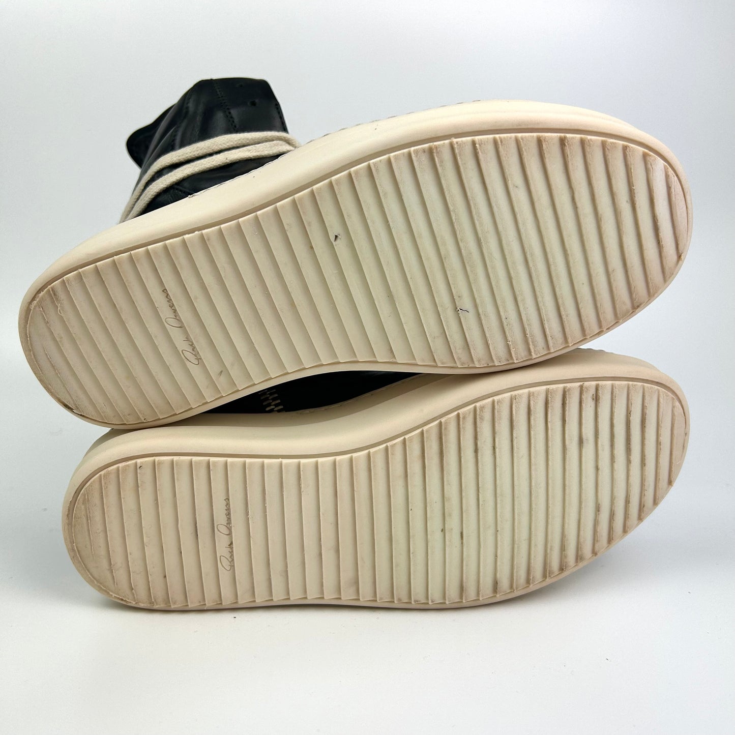 Rick Owens Geobasket Black Leather