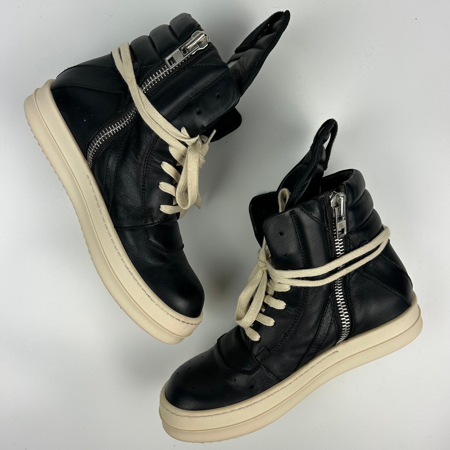 Rick Owens Geobasket Black Leather