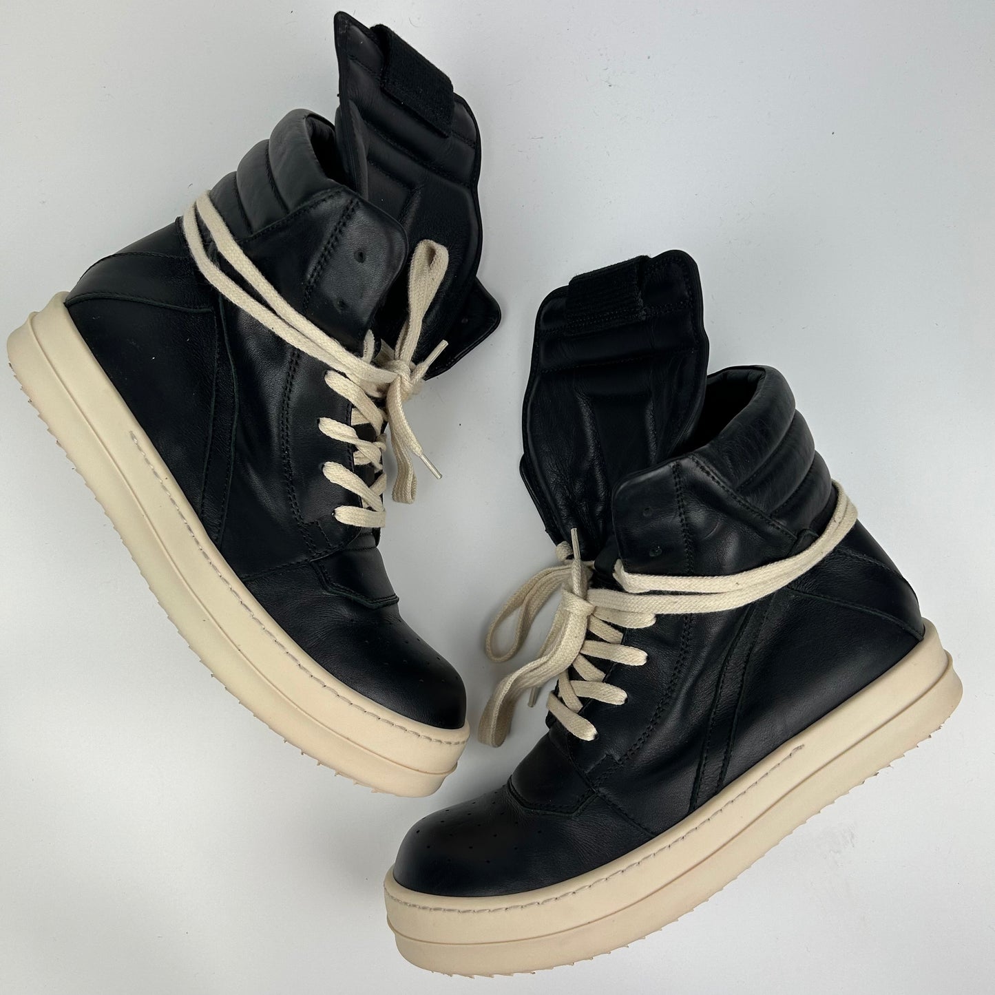 Rick Owens Geobasket Black Leather
