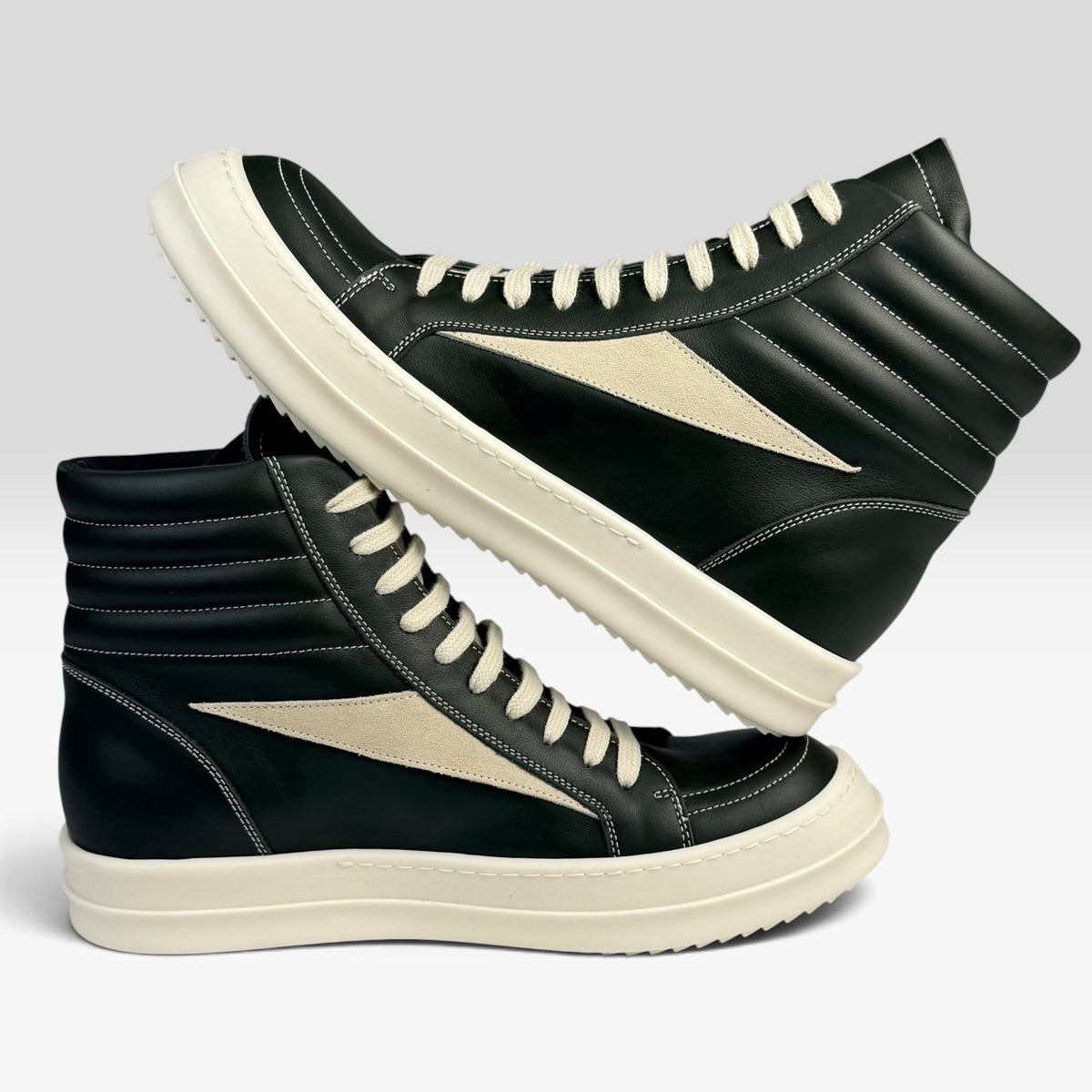 Rick Owens Vintage Sneaks High Dark Green Leather