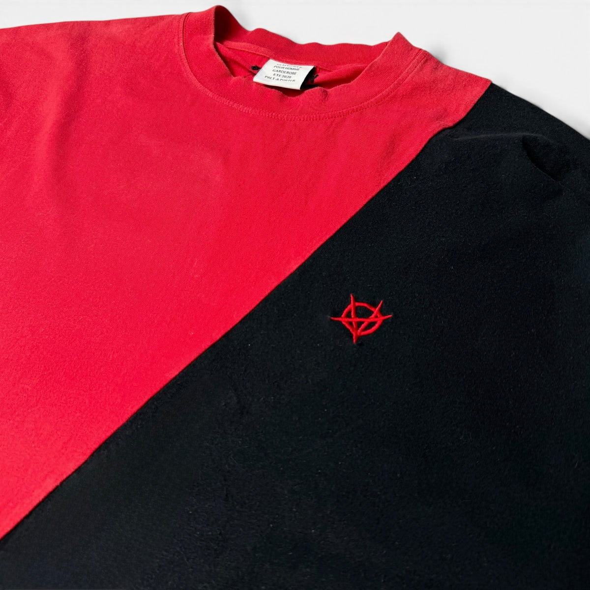 Vetements SS20 "Split-Side" Anarchy Logo T-Shirt Red/Black