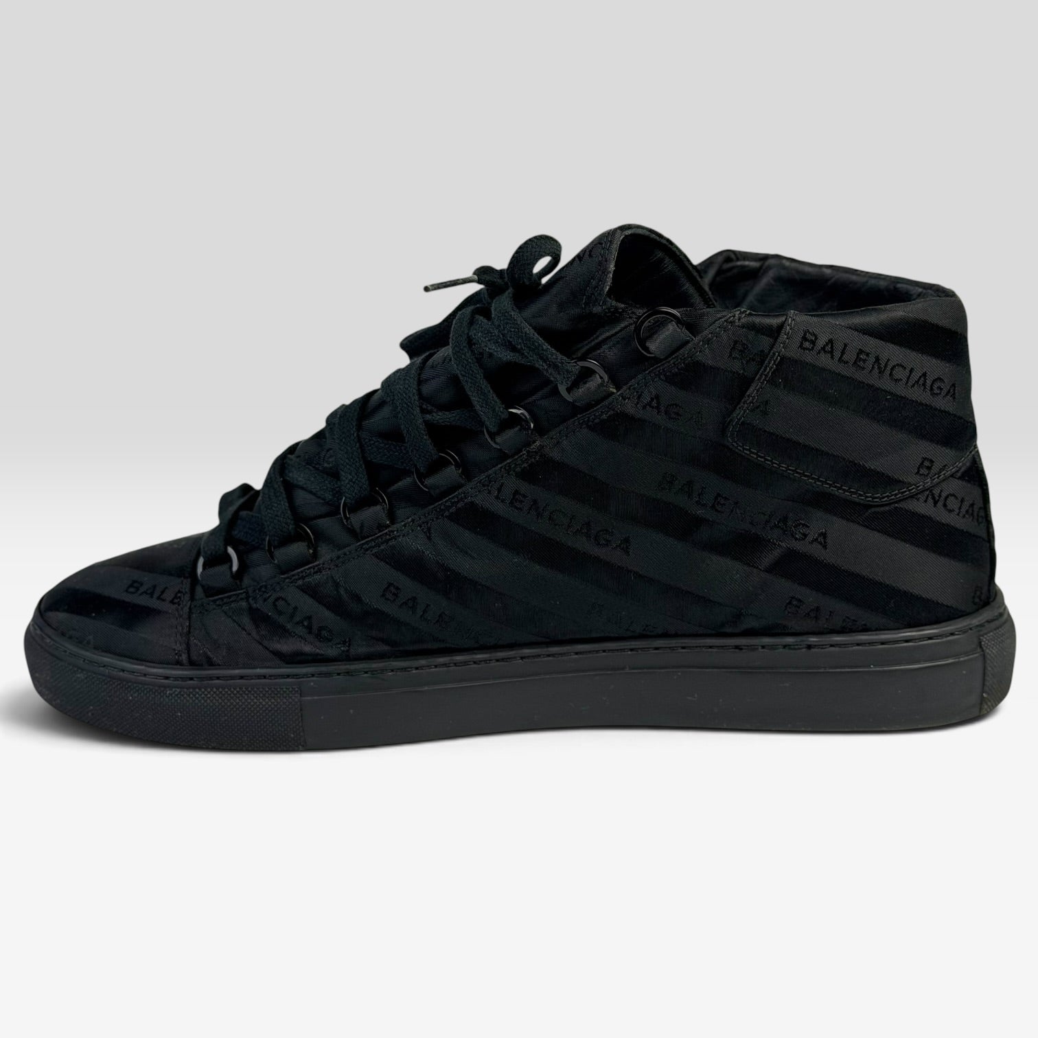 Balenciaga Arena High-Top Logo Stripe Black