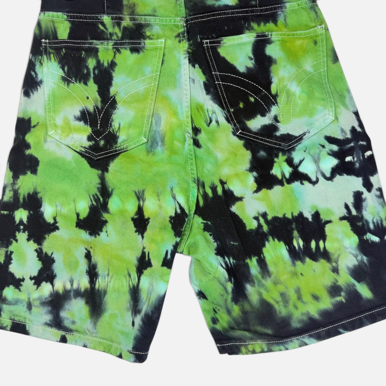 AMI Paris Tie-Dye Denim Shorts Green