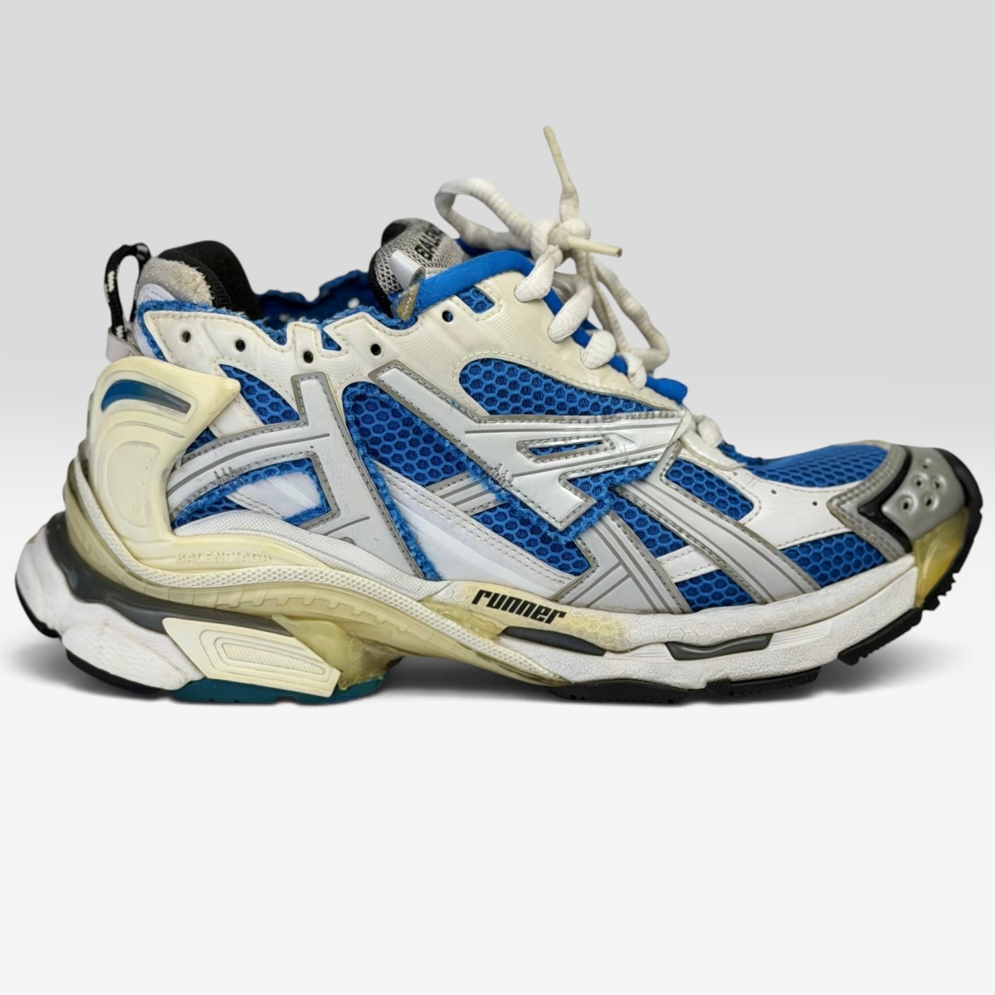 Balenciaga Runner Blue Sneakers, alb, vedere din față