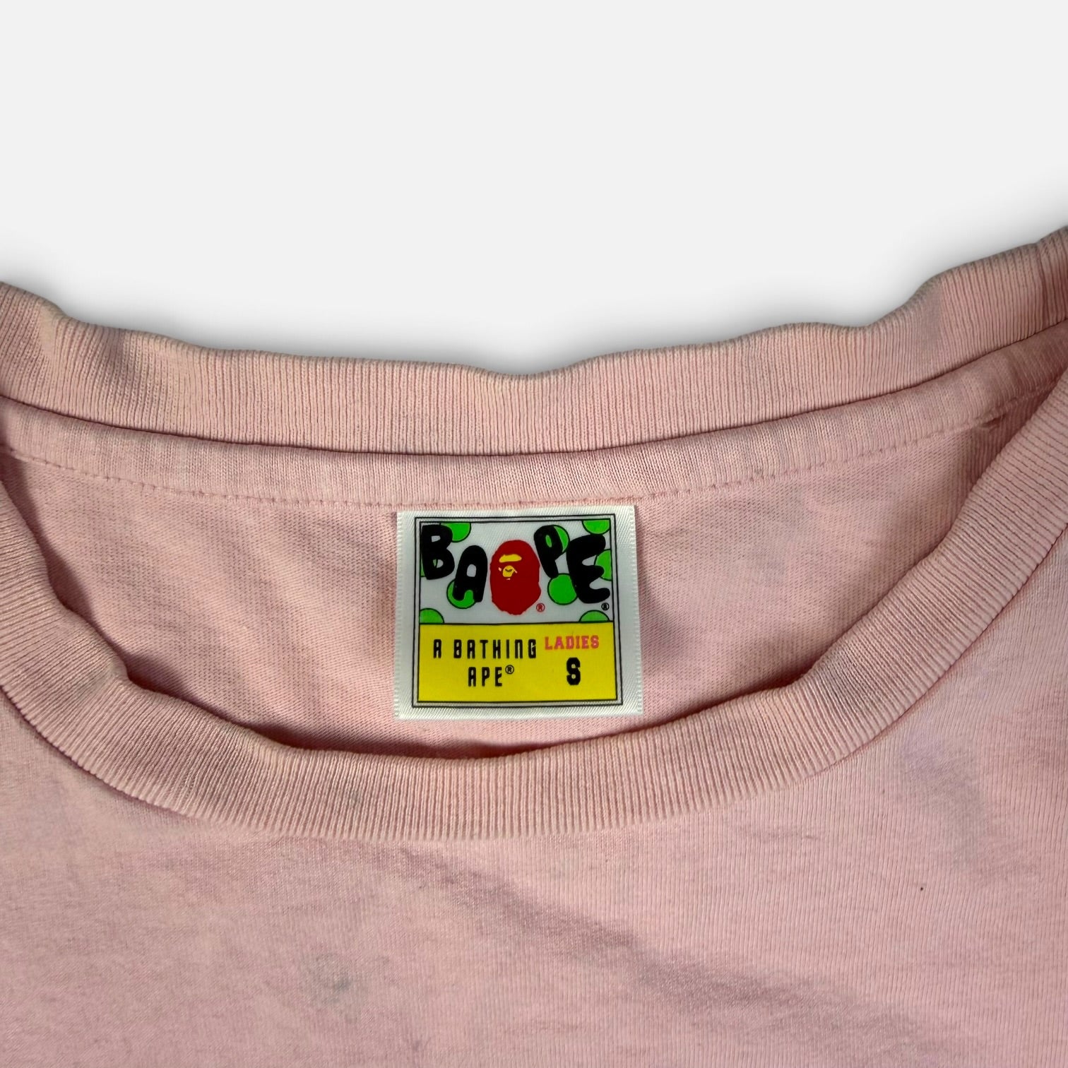 BAPE College Logo Tee Pink Womens | Tricou BAPE