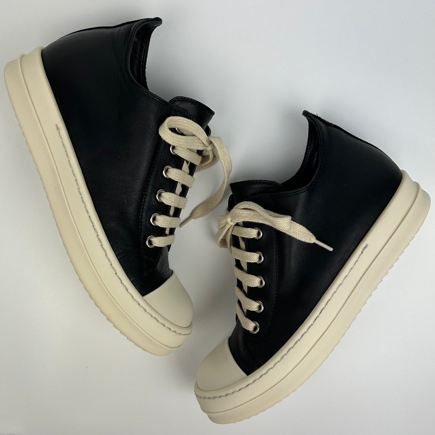 Rick Owens Ramones Low Black Leather