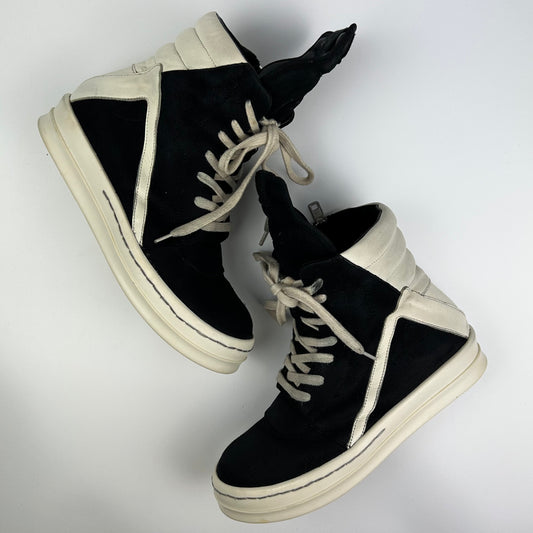 Rick Owens Geobasket Black Suede