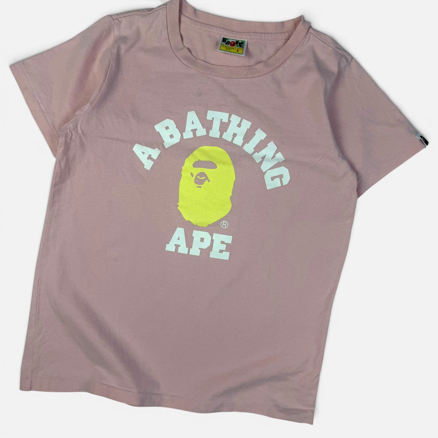 BAPE College Logo Tee Pink Womens | Tricou BAPE