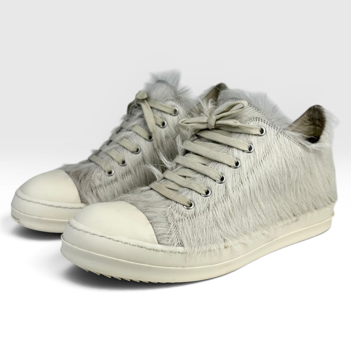 Rick Owens Strobe Low Cow Fur Grey/Milk