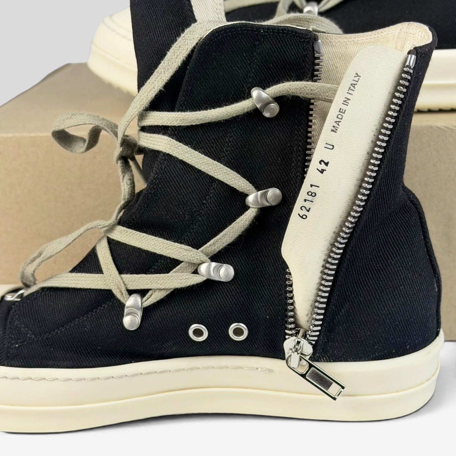 Rick Owens DRKSHDW Hexagram Ramones High Black/Milk