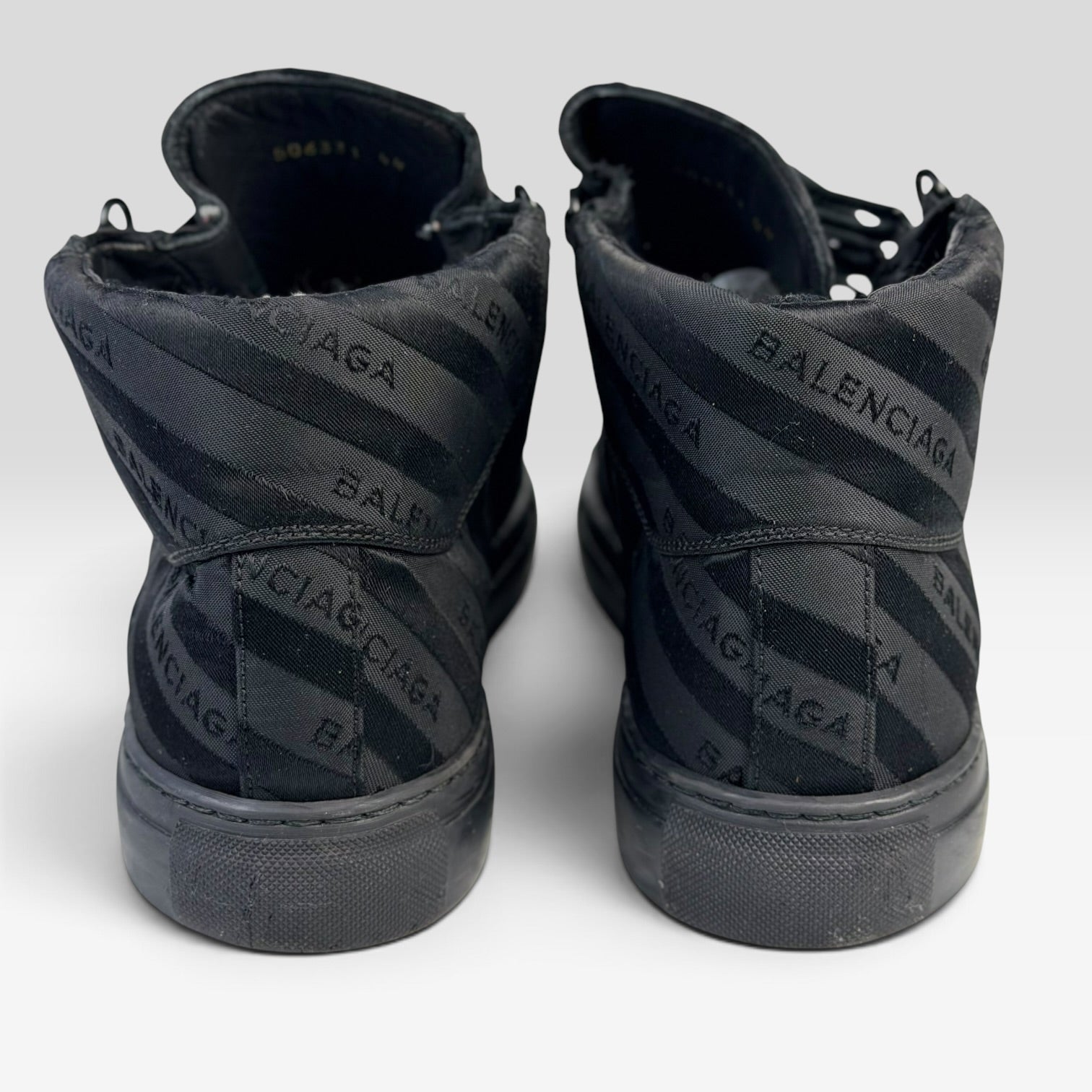 Balenciaga Arena High-Top Logo Stripe Black