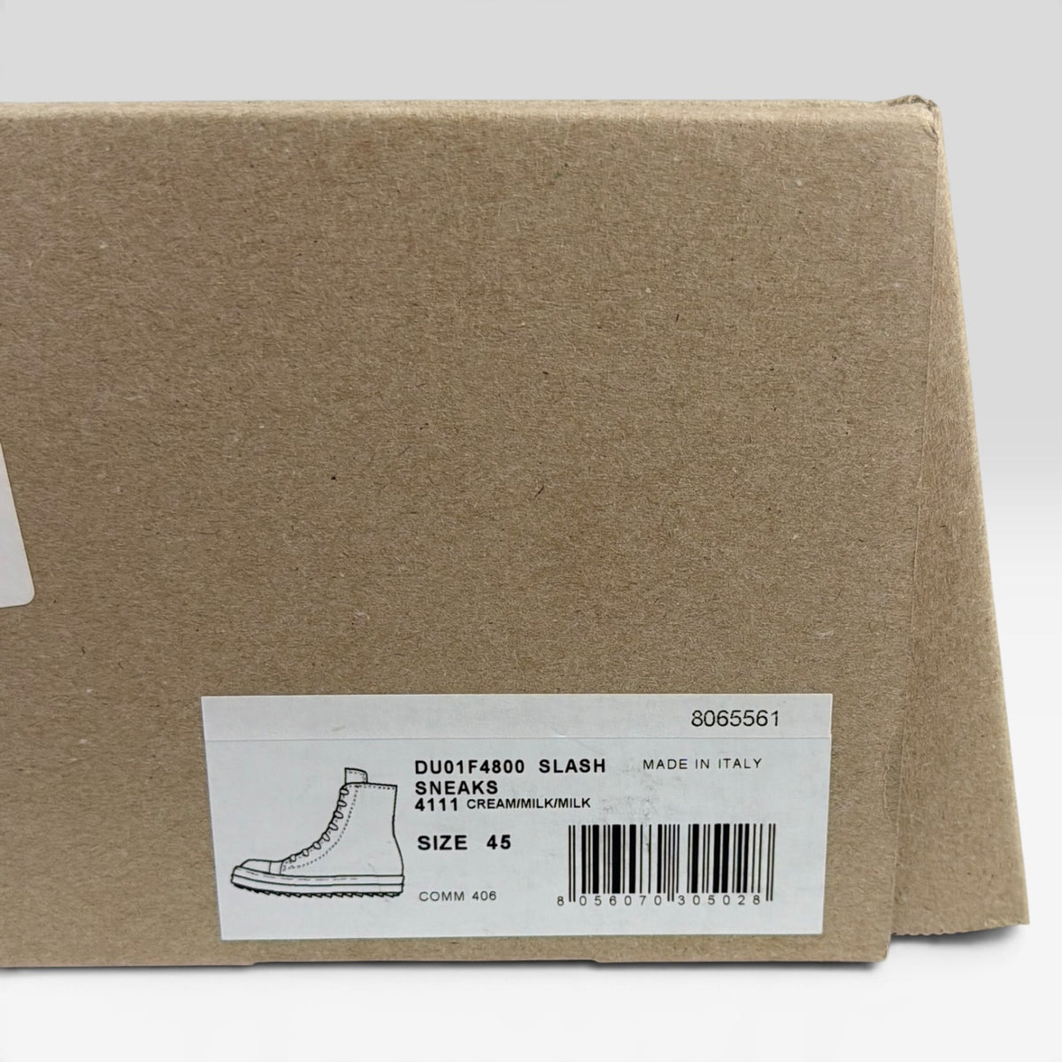 Rick Owens DRKSHDW Ramones High Slashed Cream/Milk