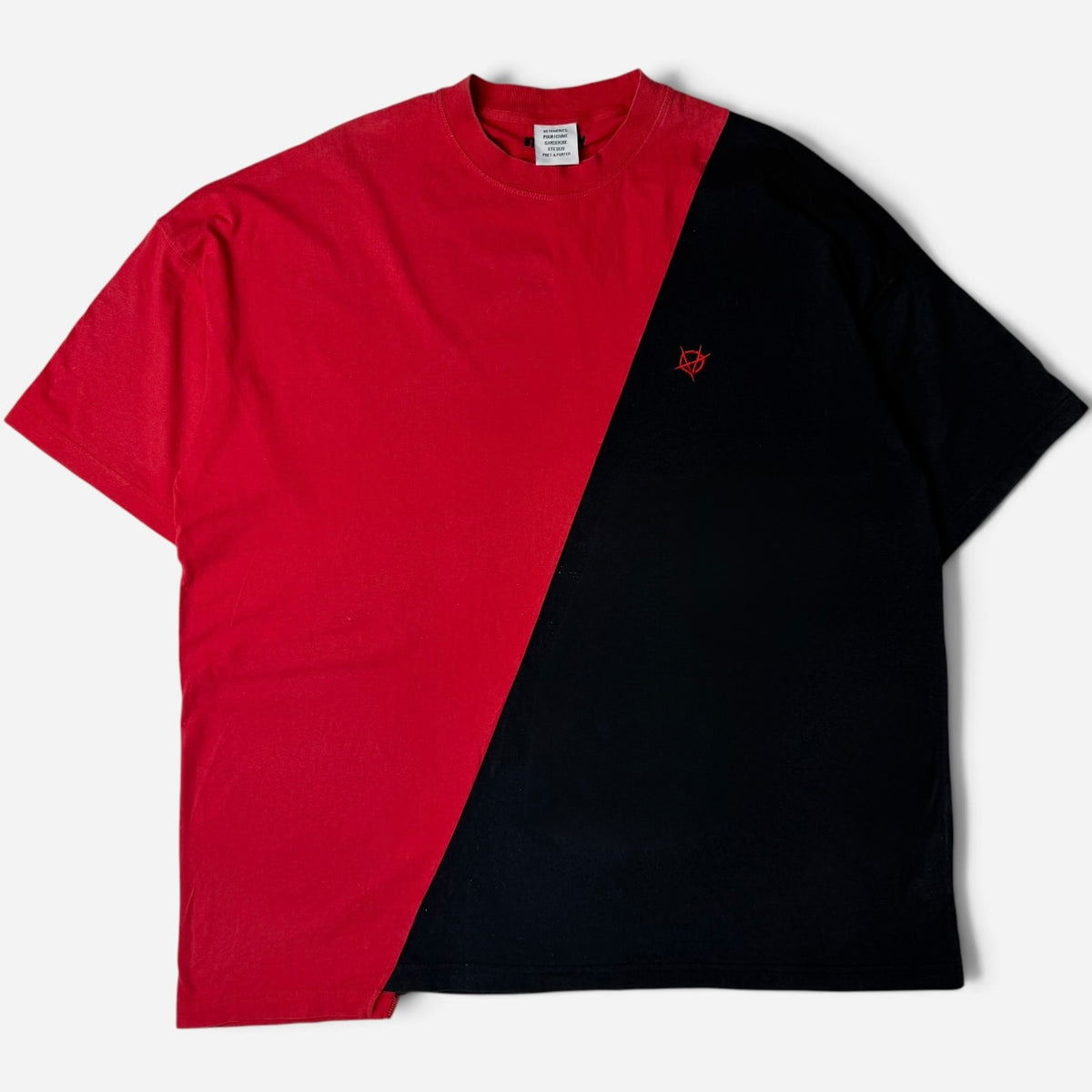 Vetements SS20 "Split-Side" Anarchy Logo T-Shirt Red/Black