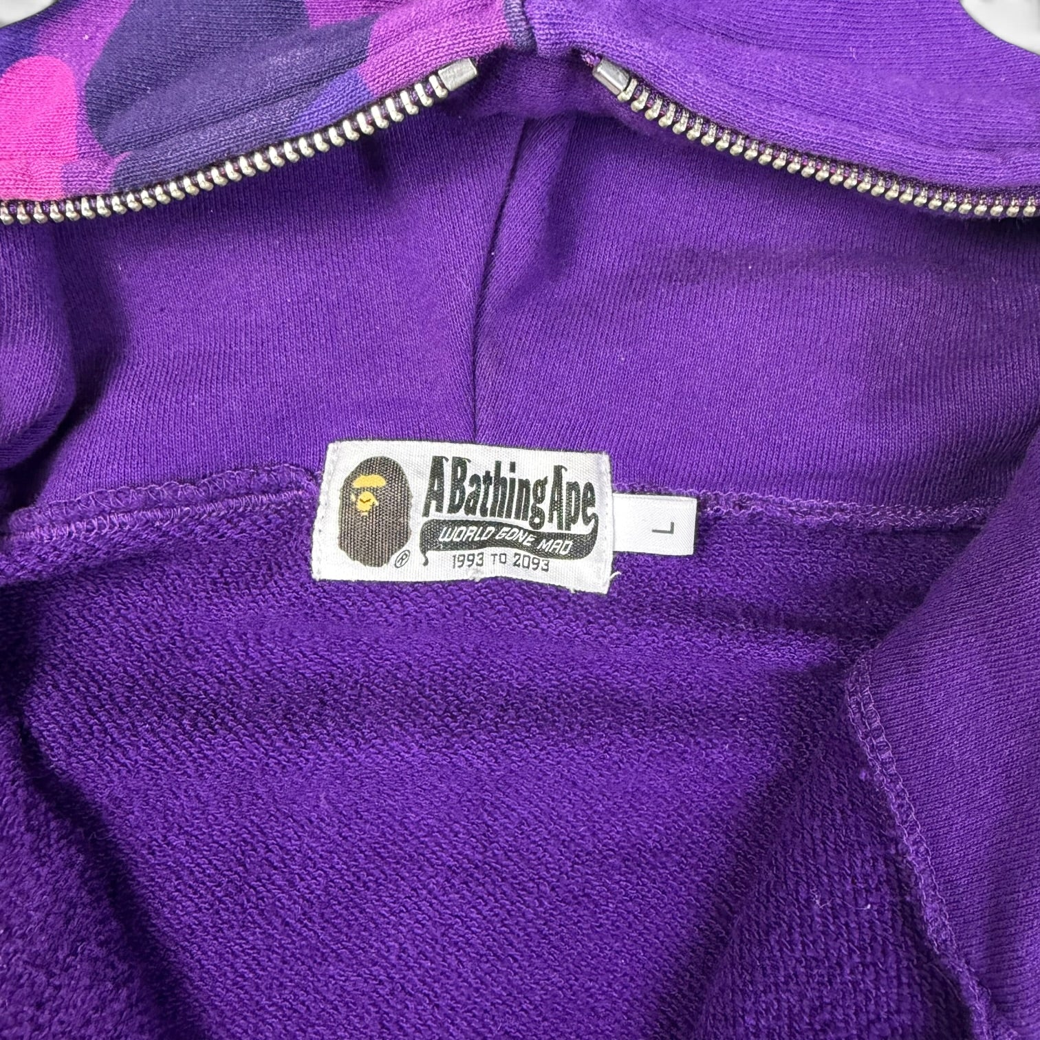 BAPE Shark Full Zip Hoodie Purple Camo | Hanorac BAPE