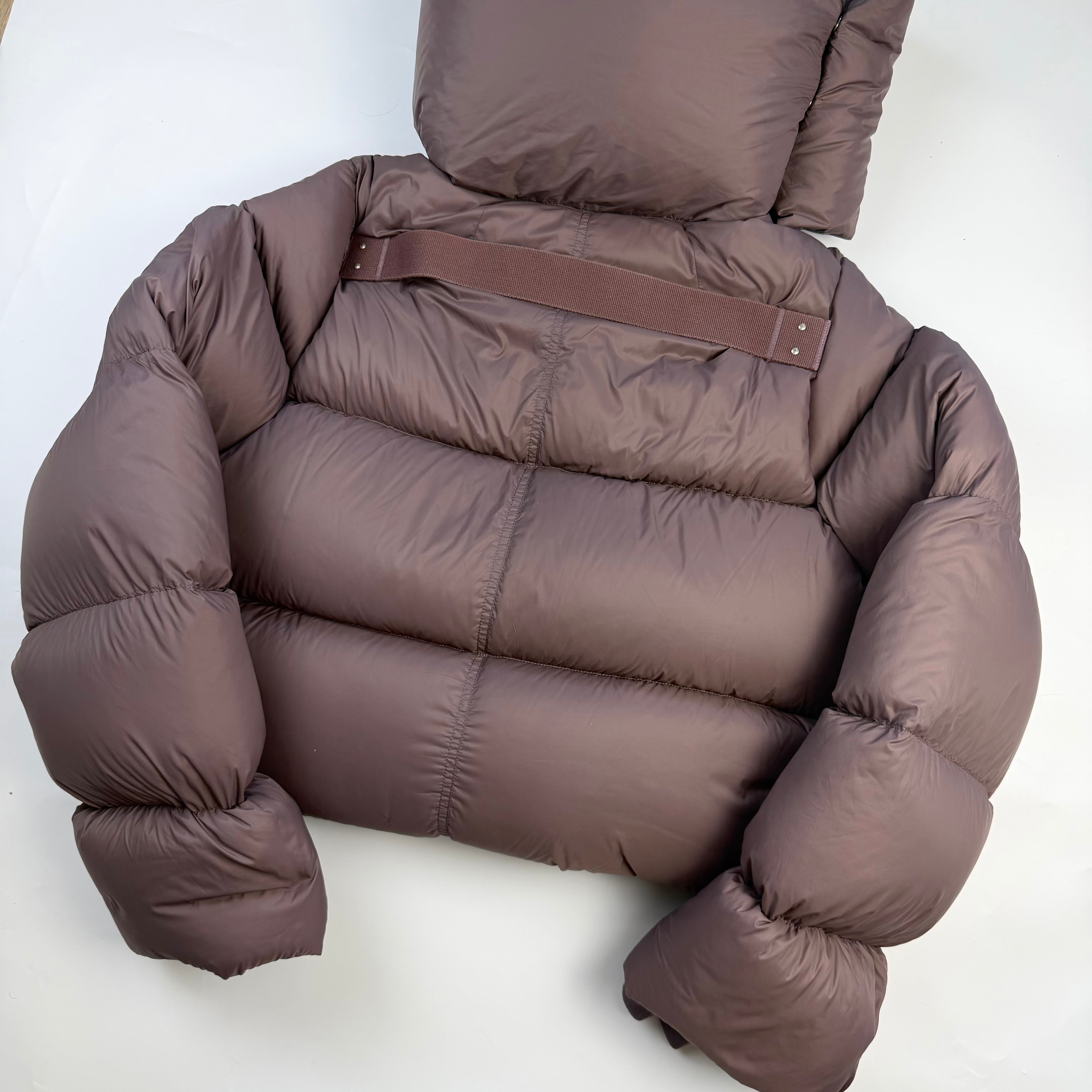 Rick Owens Funnel Neck Down Puffer Jacket Mauve