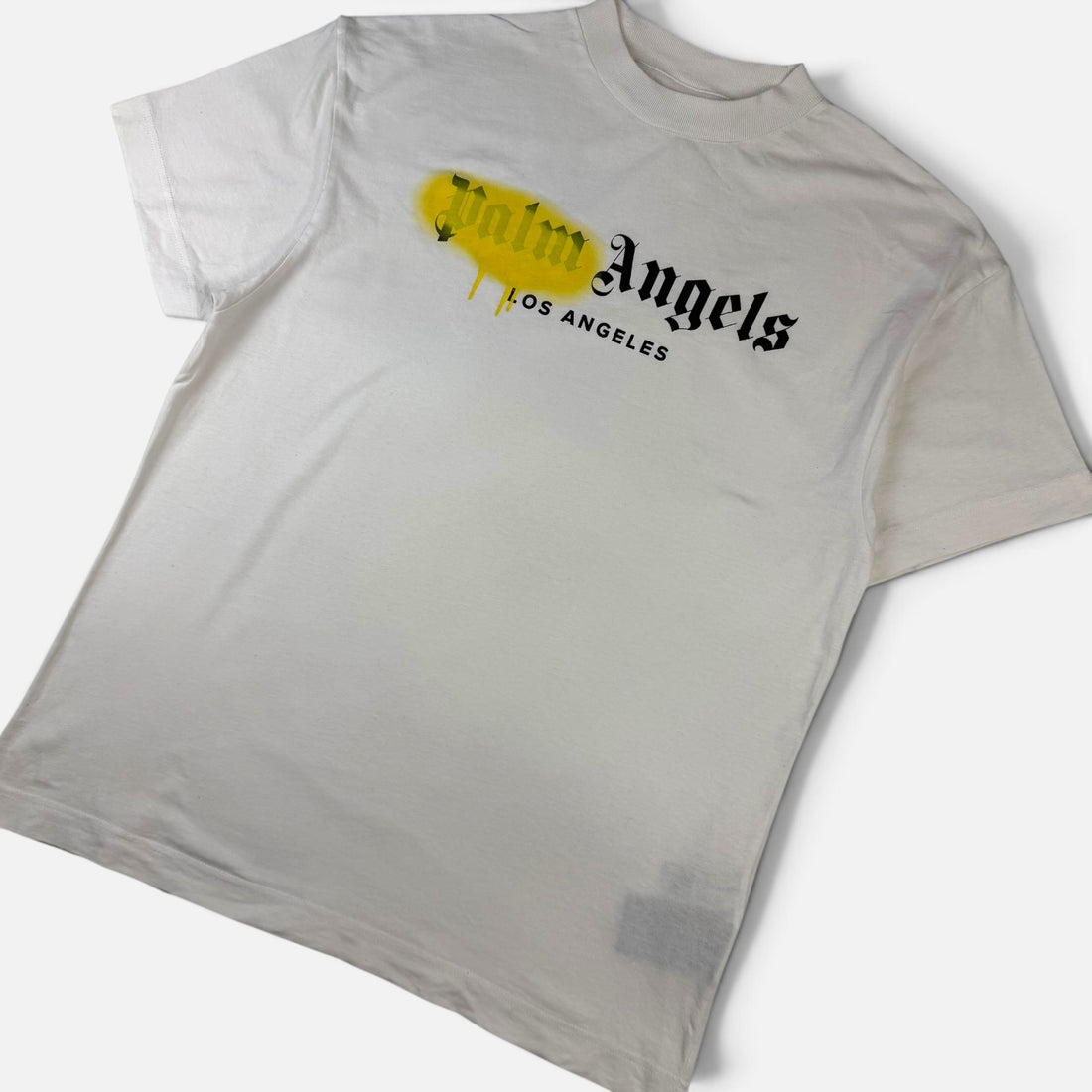 Palm Angels Los Angeles Sprayed T-Shirt, alb, vedere din față