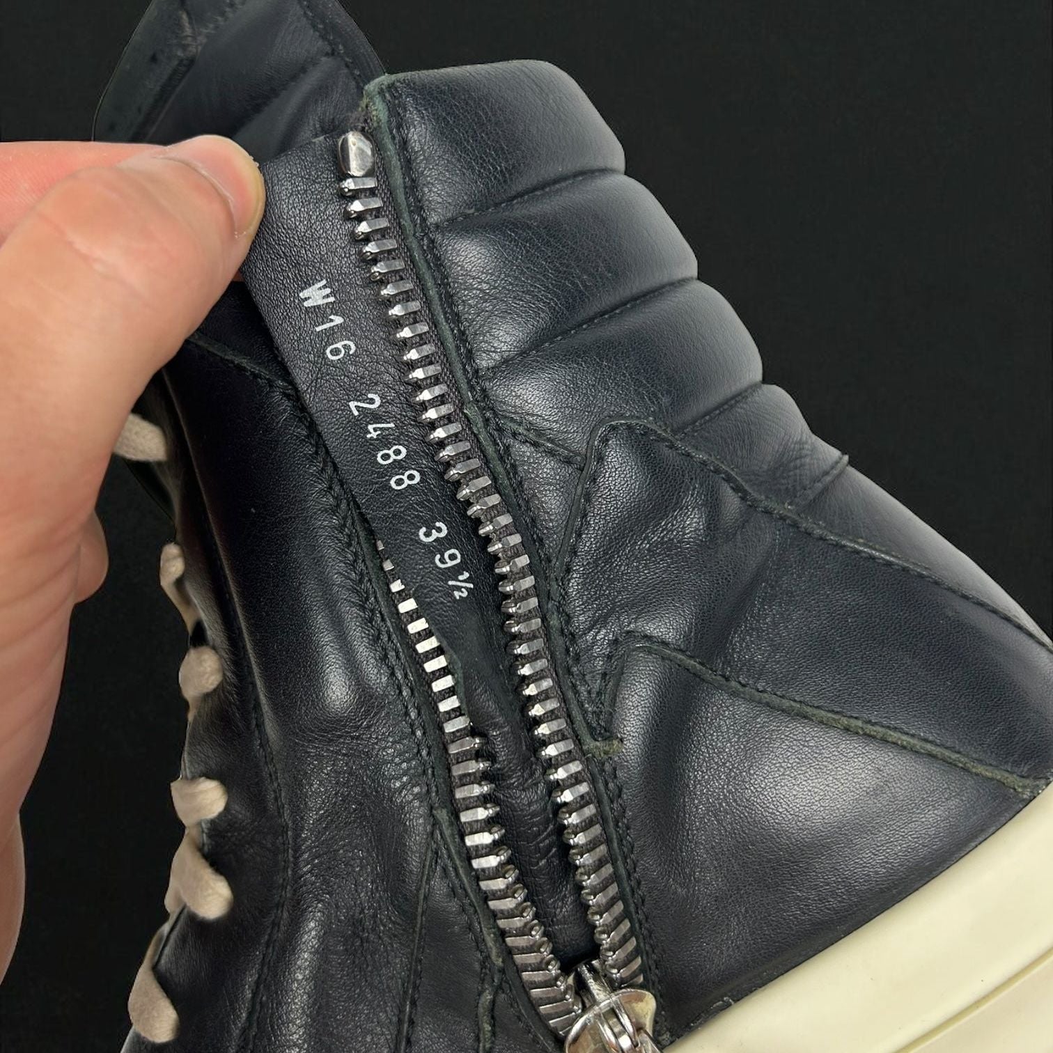 Rick Owens Geobasket Black Leather