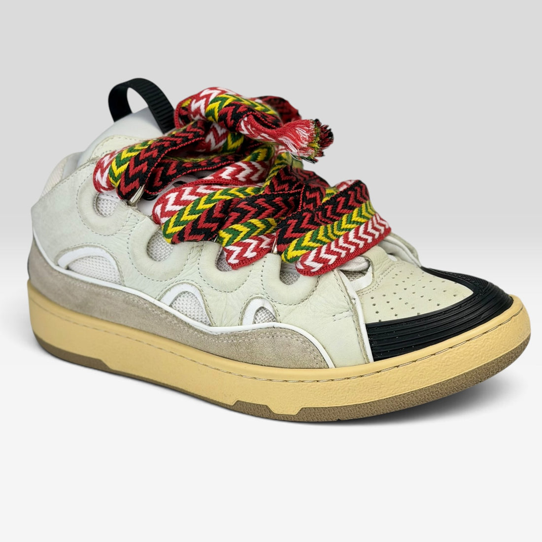 Lanvin Curb Ivory Sneakers, alb, vedere din față
