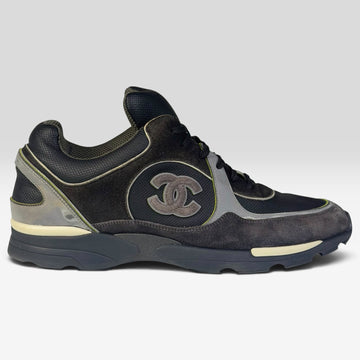 Chanel CC Logo Trainers Leather/Suede Black/Grey | Sneakers Chanel