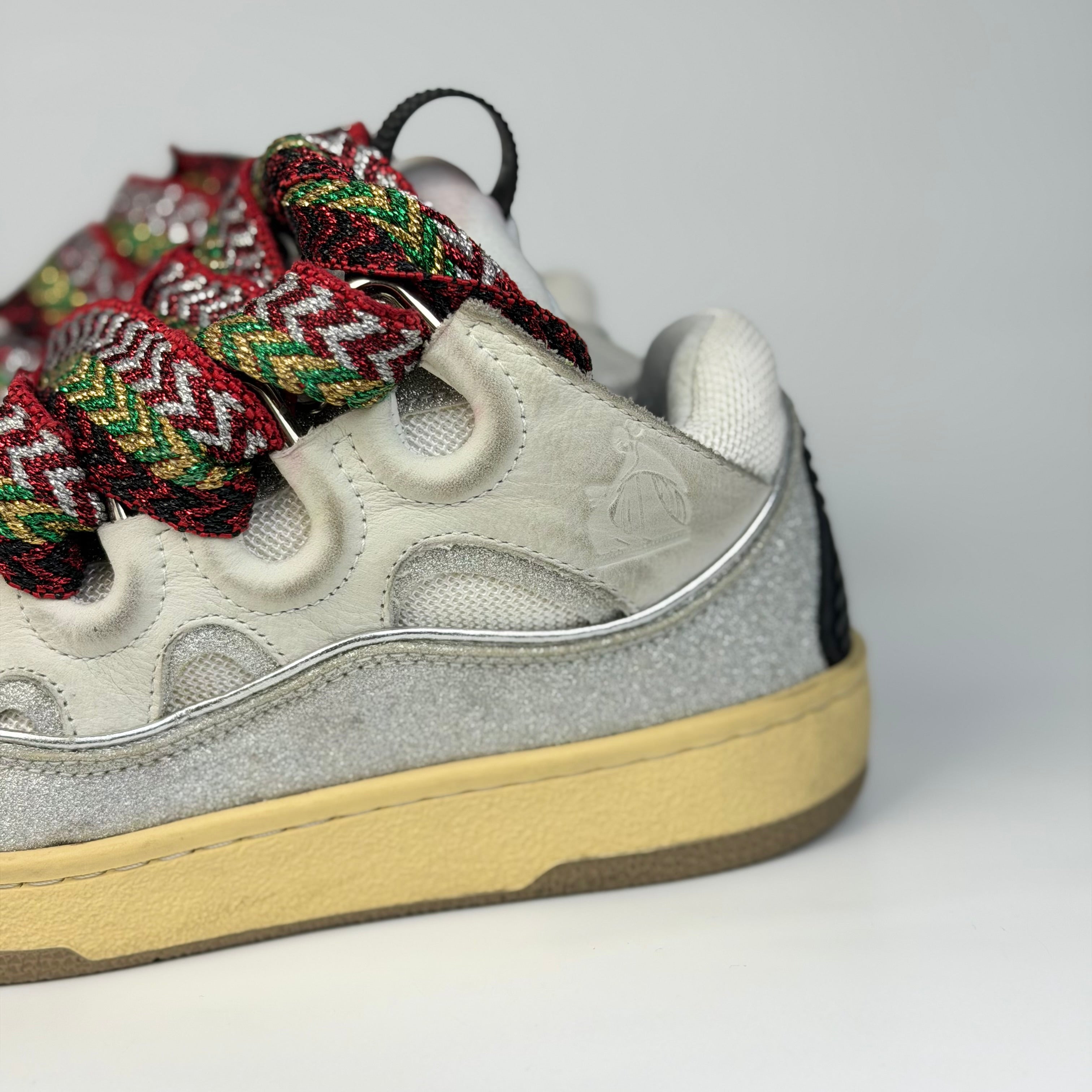 Lanvin White Ivory Glitter Sneakers