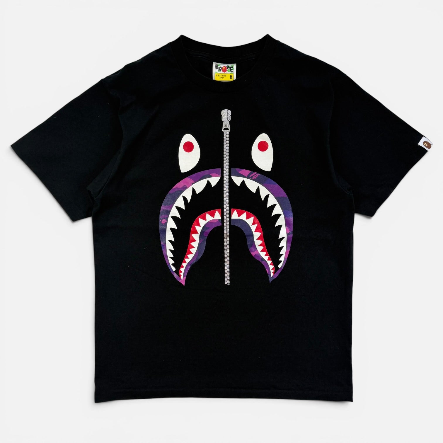 Bape Camo Silver Zip Shark T-shirt
