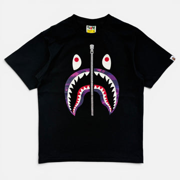 Bape Camo Silver Zip Shark T-shirt