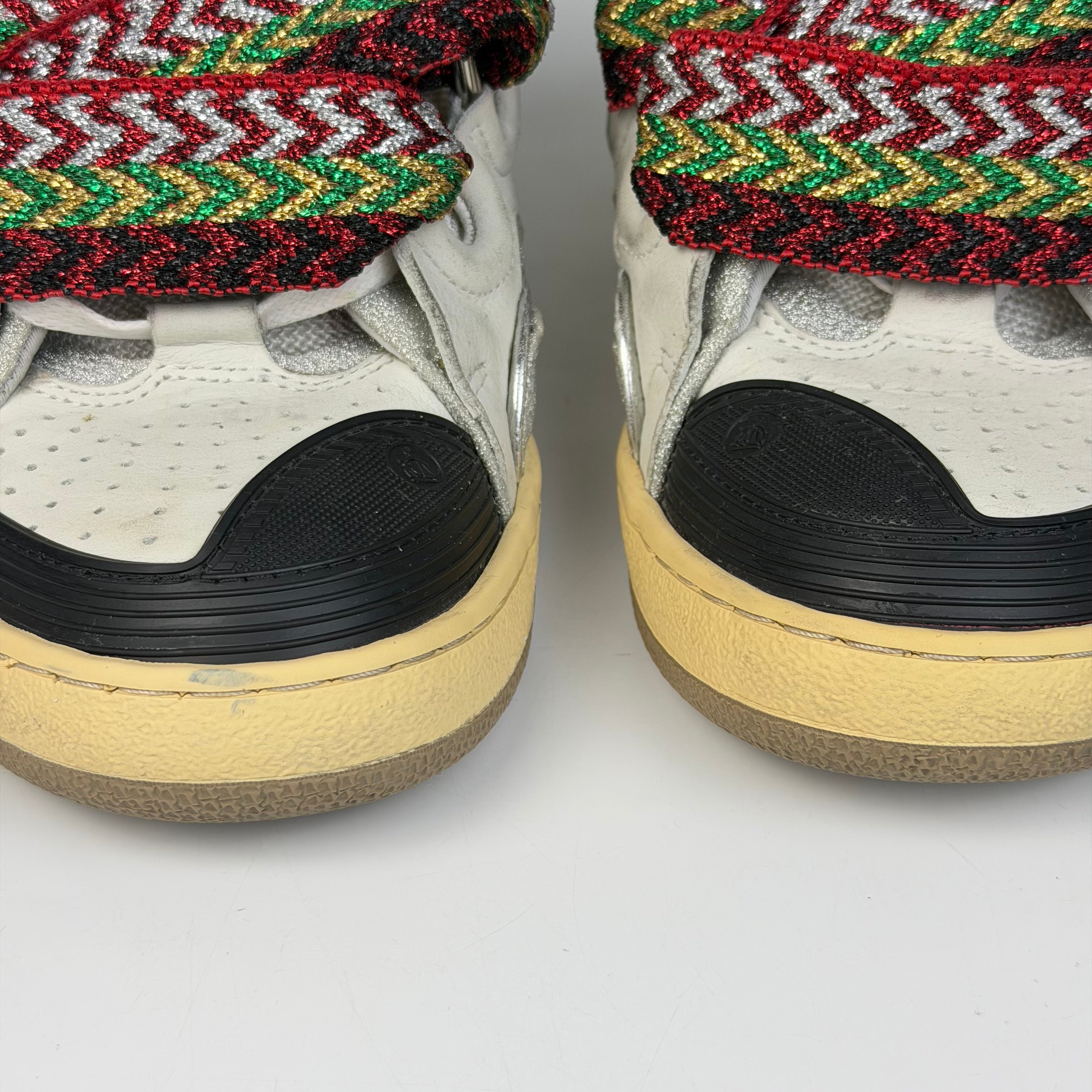 Lanvin White Ivory Glitter Sneakers