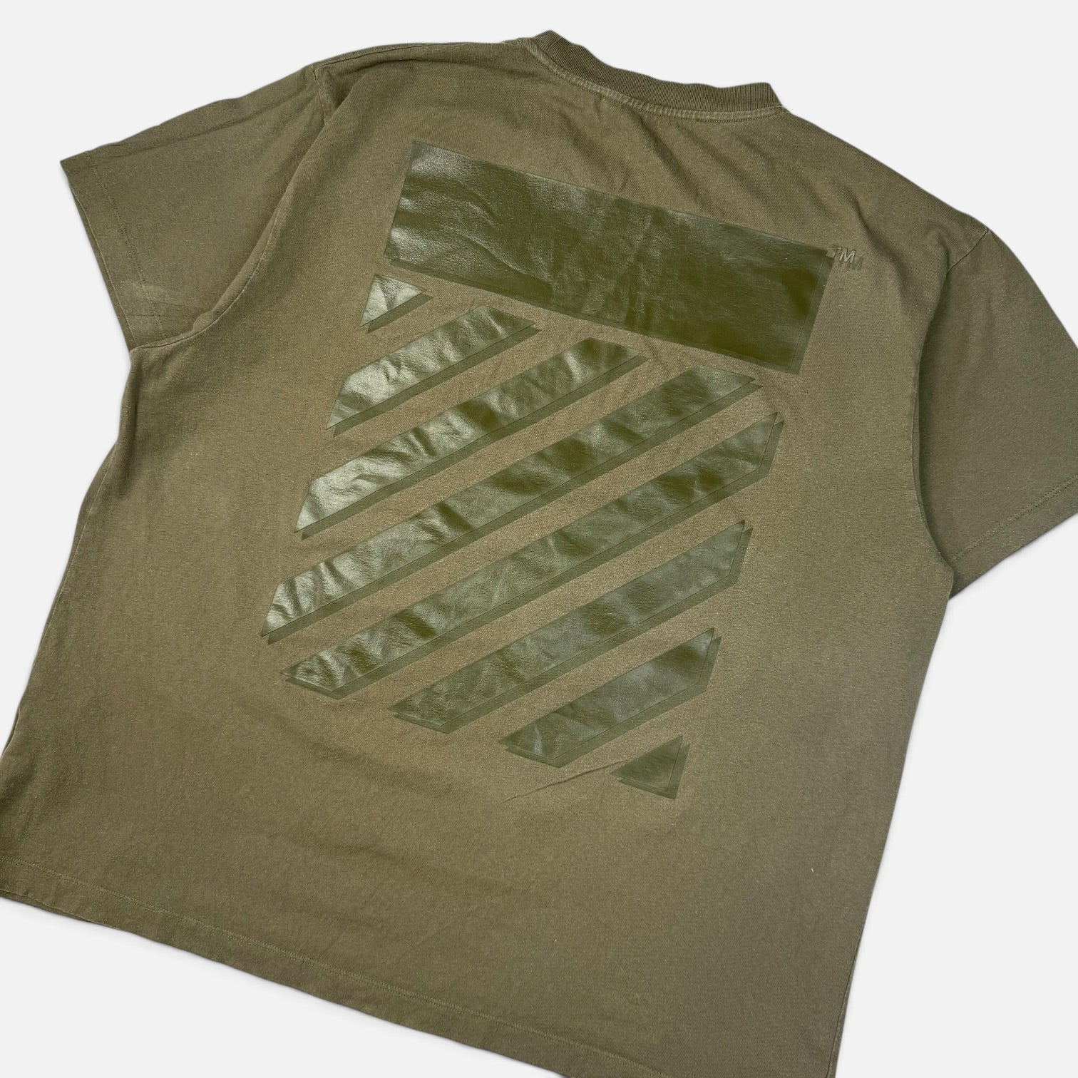 Off-White Rubber Diagonal T-Shirt Khaki