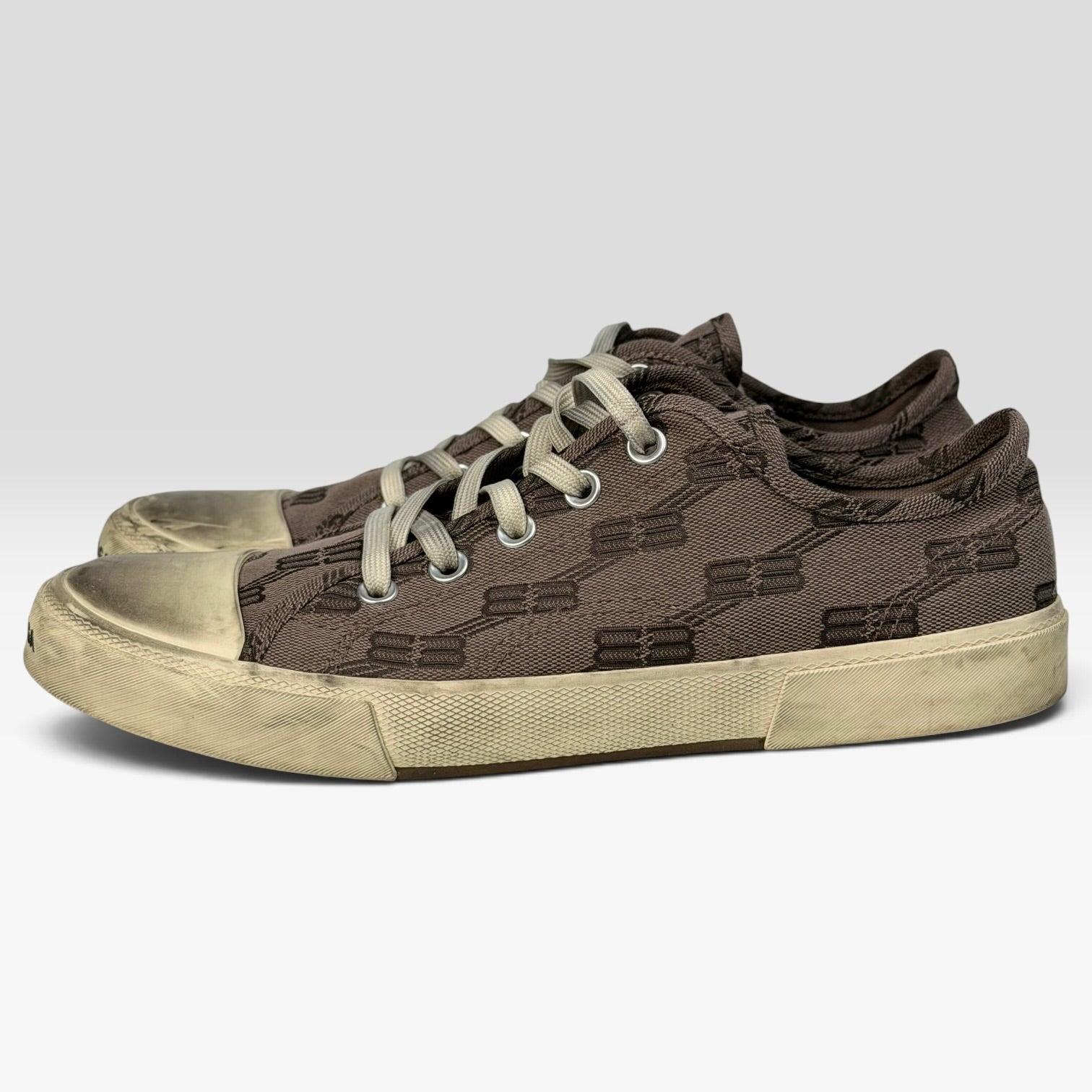 Balenciaga Paris Low Top BB Monogram Dark Beige/Brown
