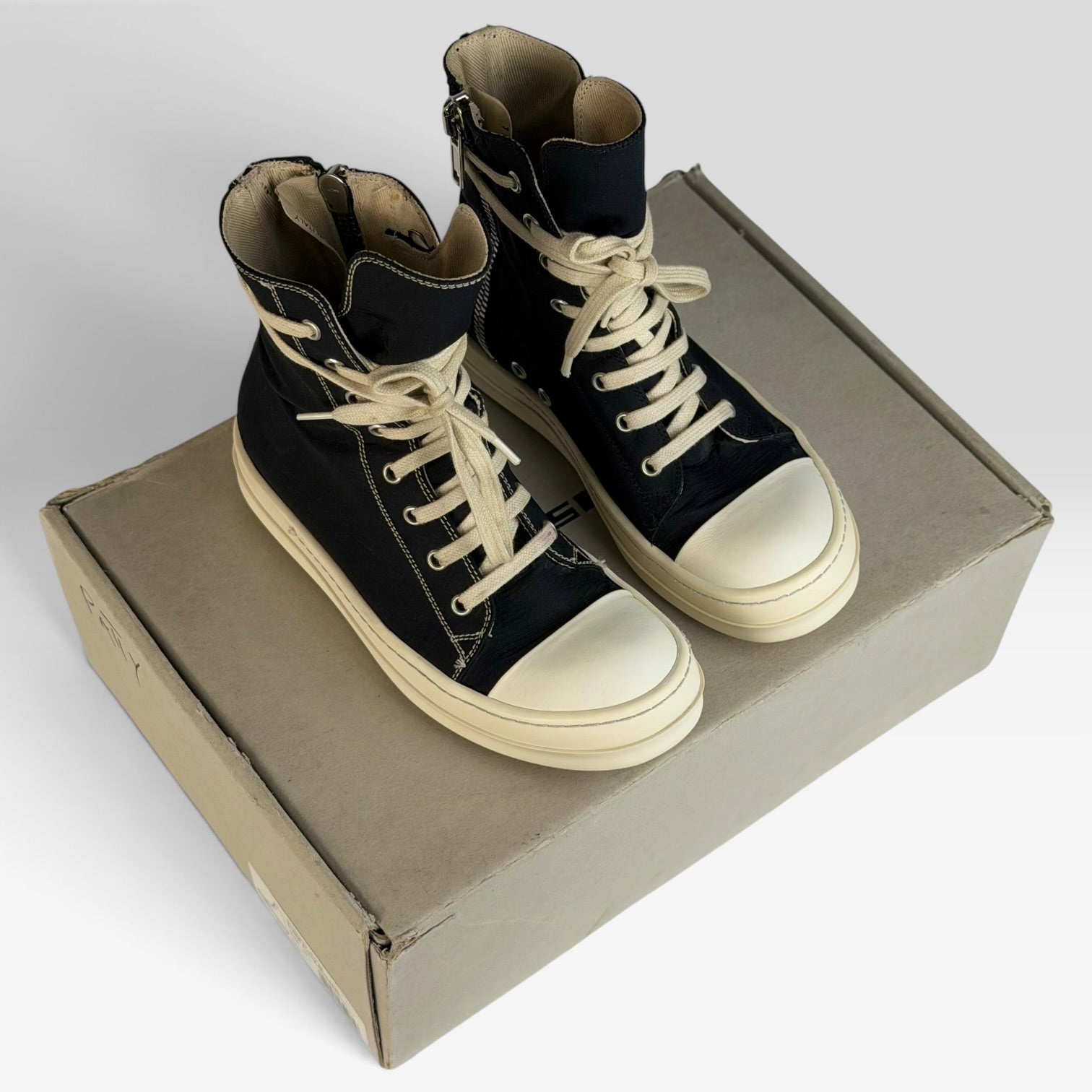 Rick Owens DRKSHDW Ramones High Double Stitch Black/Milk | Sneakers Rick Owens