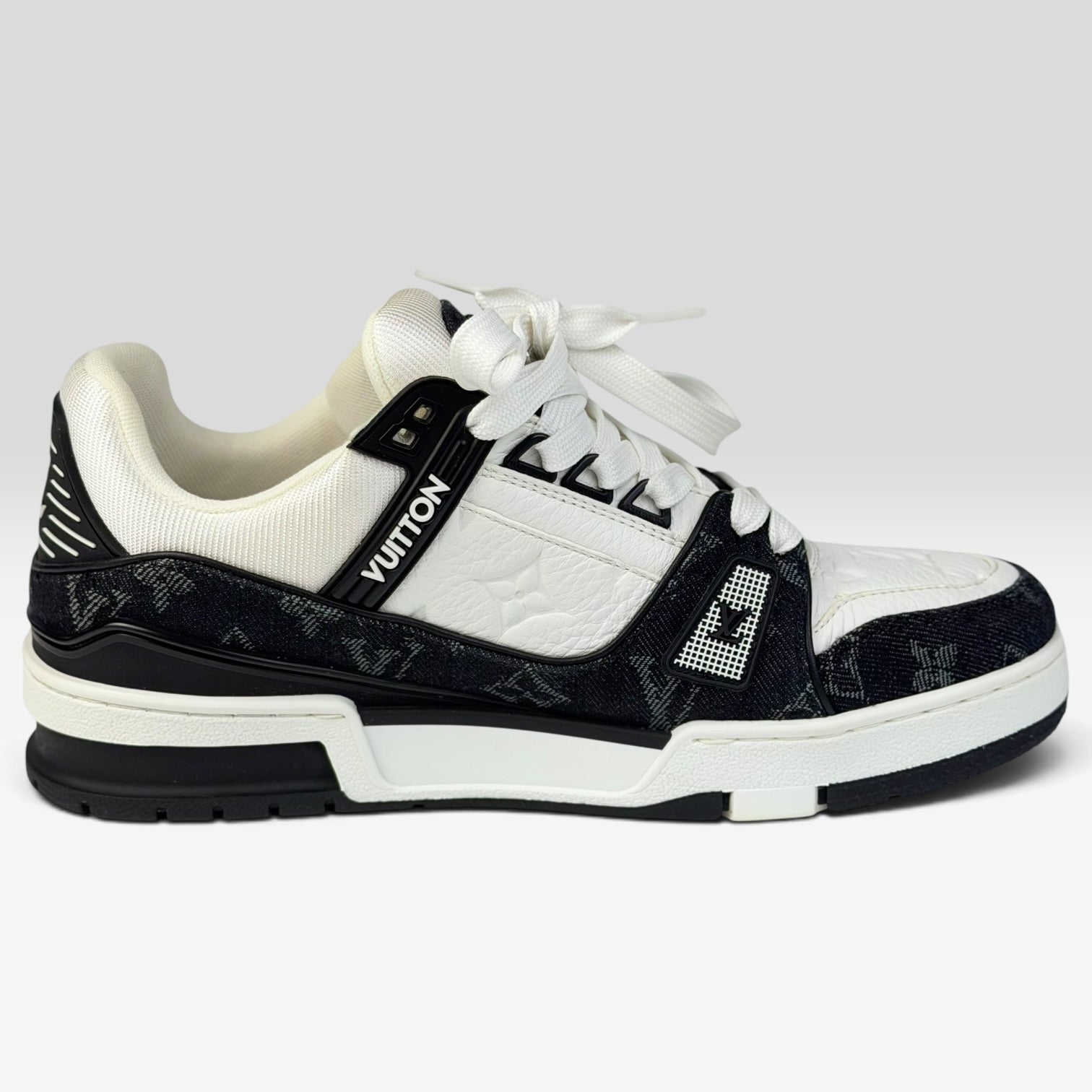 Louis Vuitton LV Trainer White/Black Denim | Sneakers Louis Vuitton