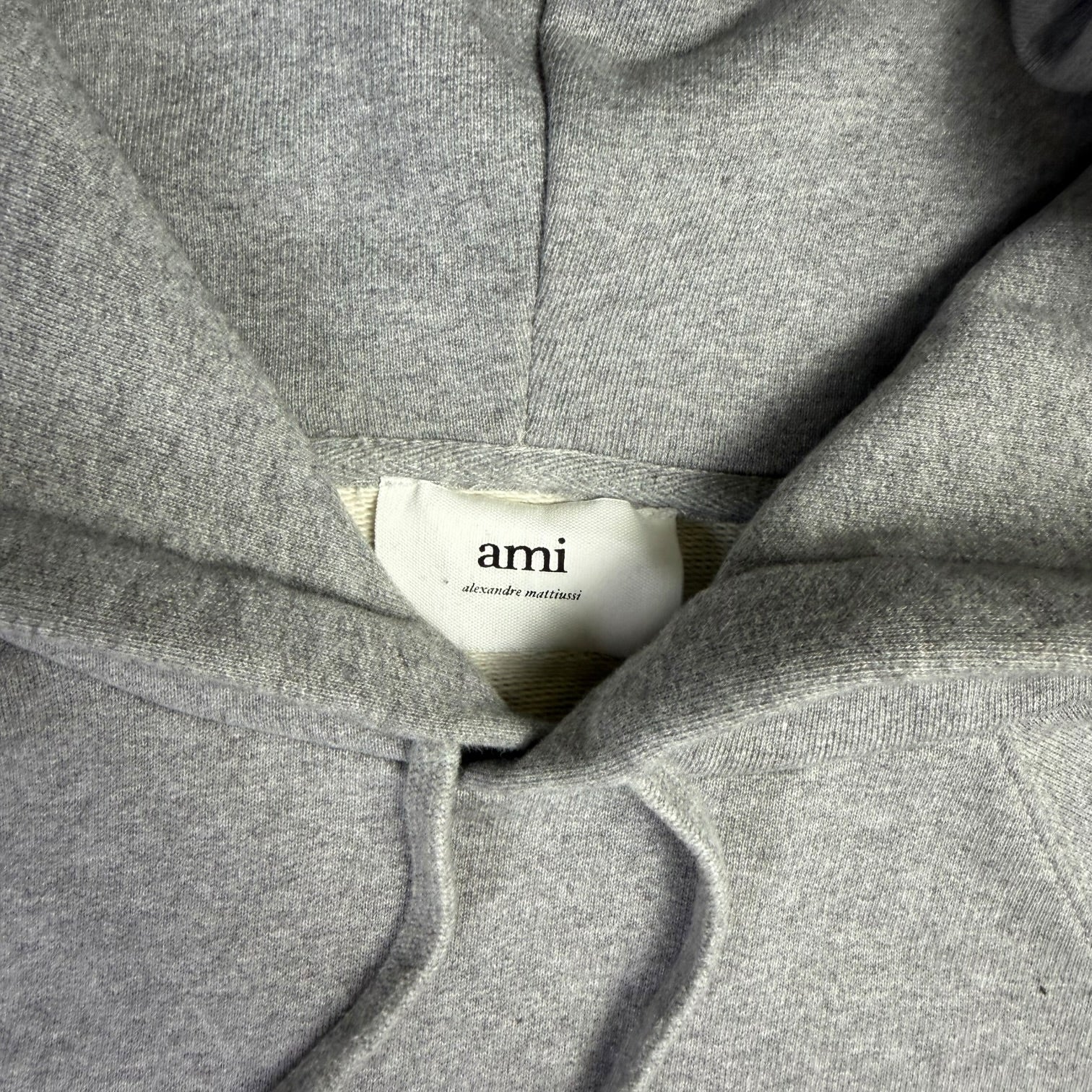 AMI Paris Logo Hoodie Grey