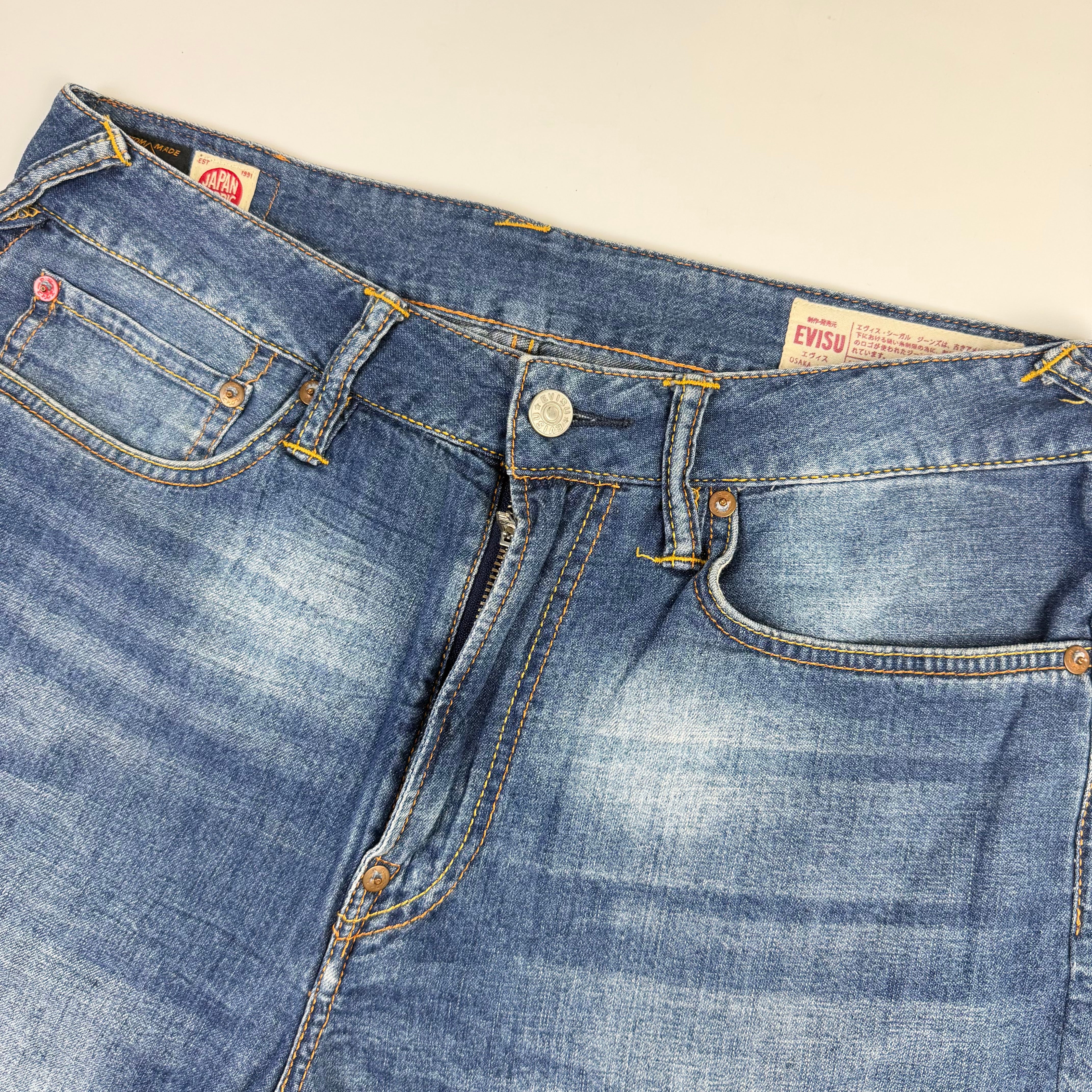 Evisu Seagull Denim Shorts