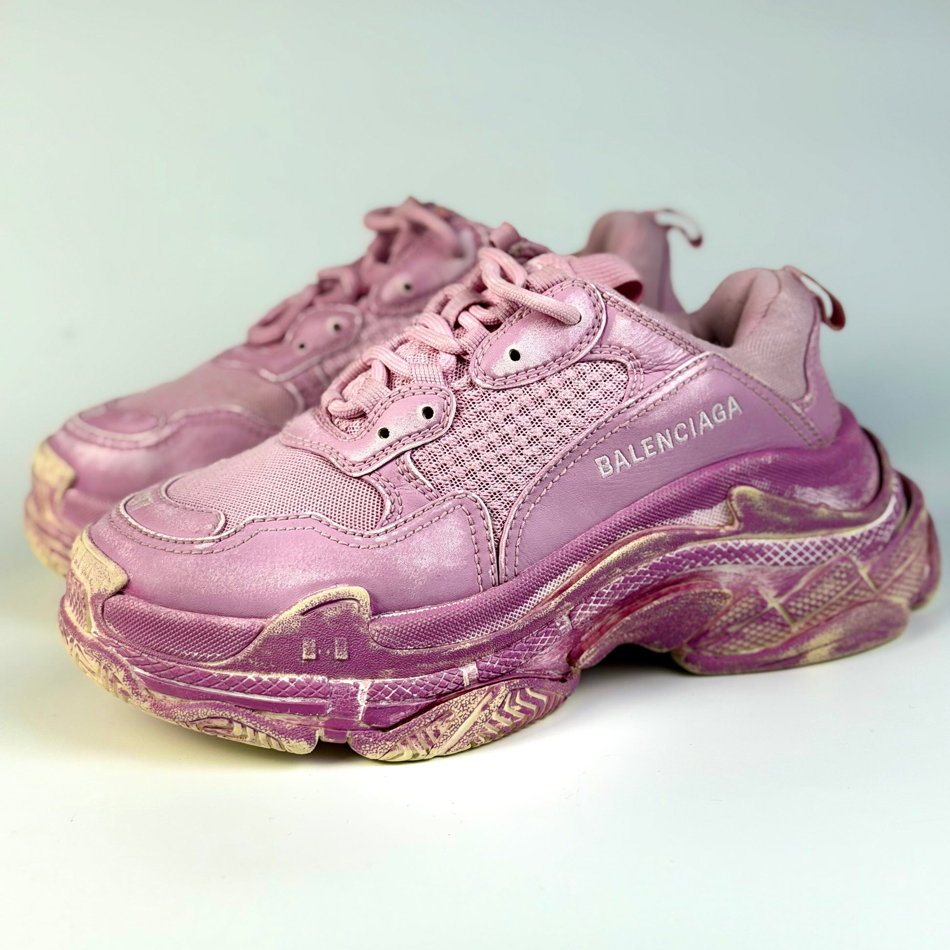Balenciaga Triple S Distressed Pink