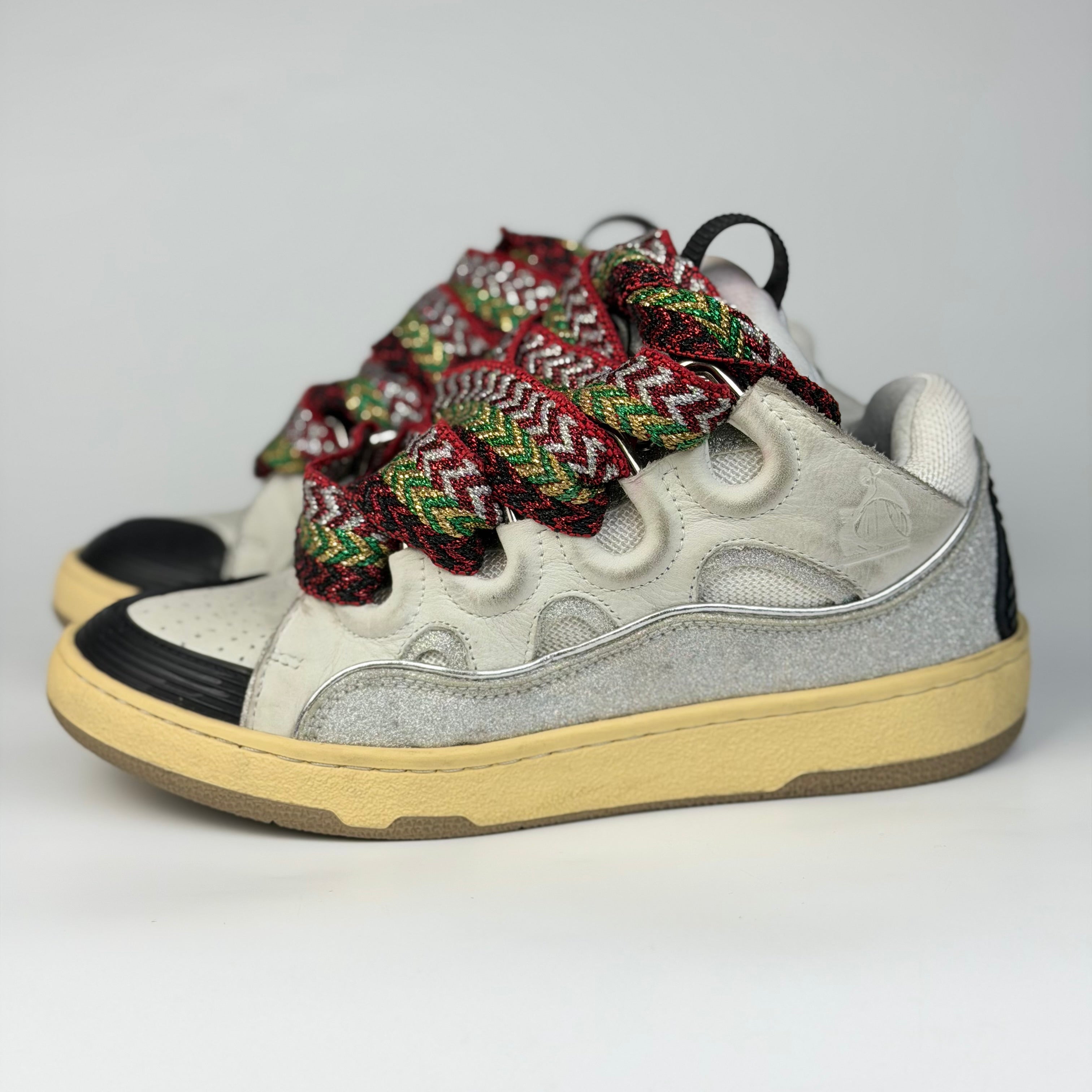 Lanvin White Ivory Glitter Sneakers