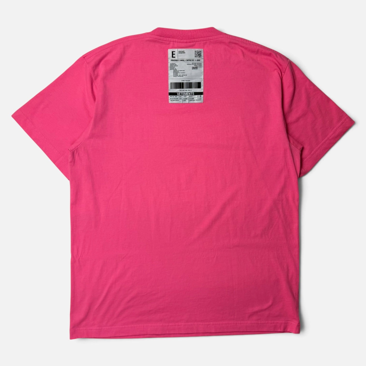 Vetements SS20 "Priority Mail Express" Logo T-Shirt Pink