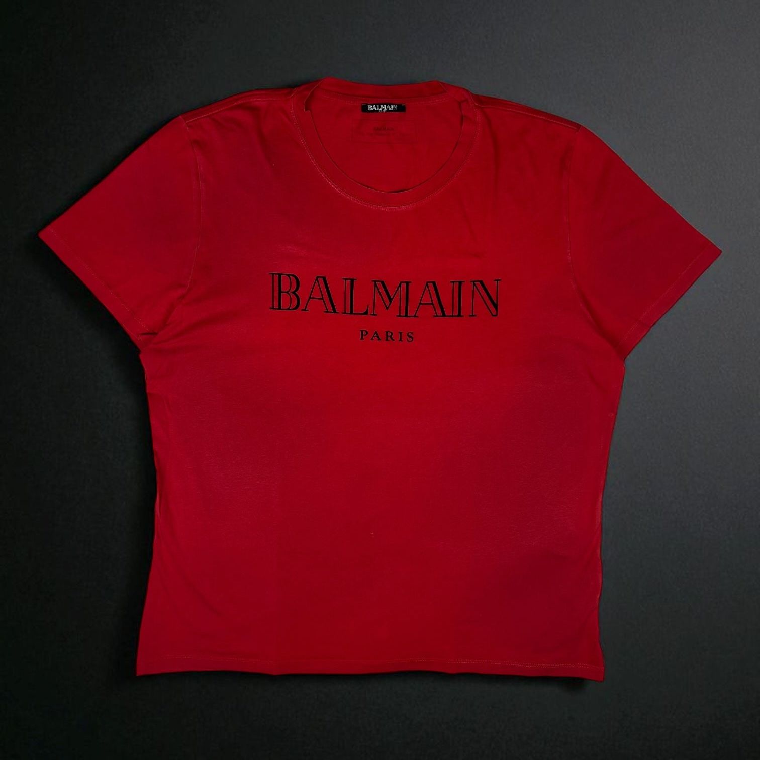 Balmain Red Logo T-shirt