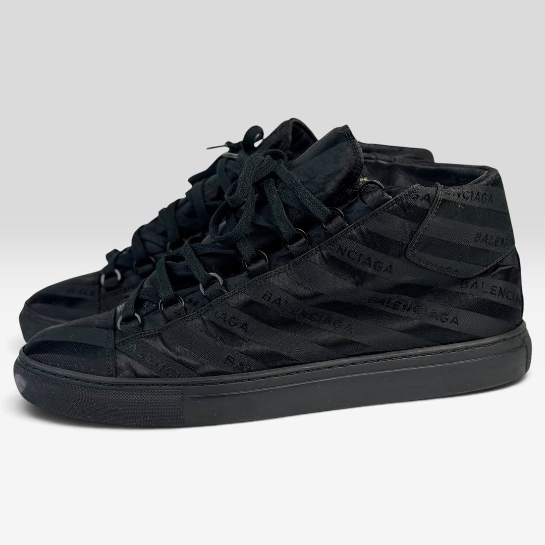 Balenciaga Arena High-Top Logo Stripe Black