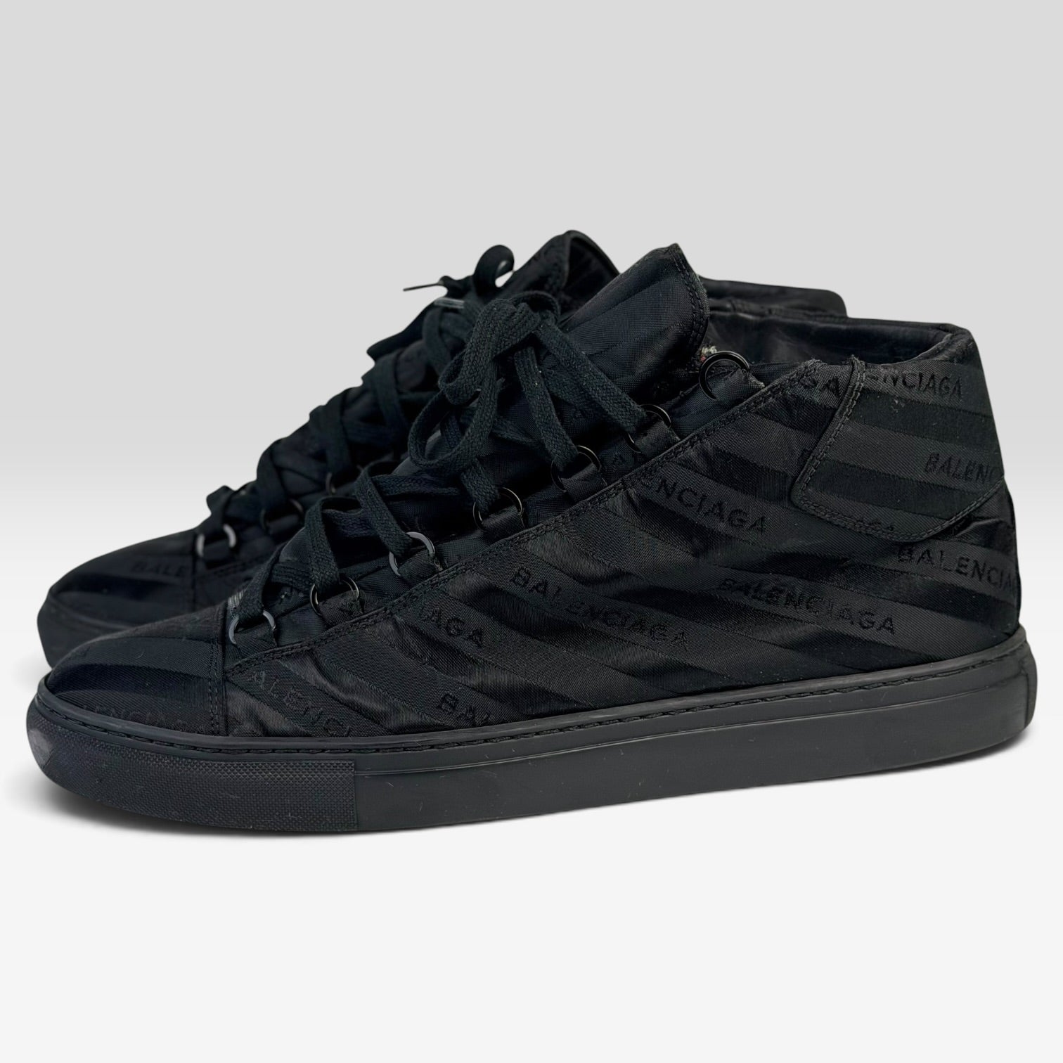 Balenciaga Arena High-Top Logo Stripe Black