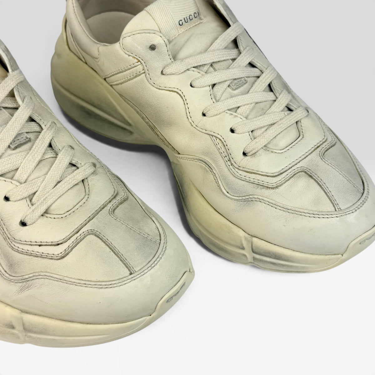 Gucci Rhyton Leather Sneakers Ivory