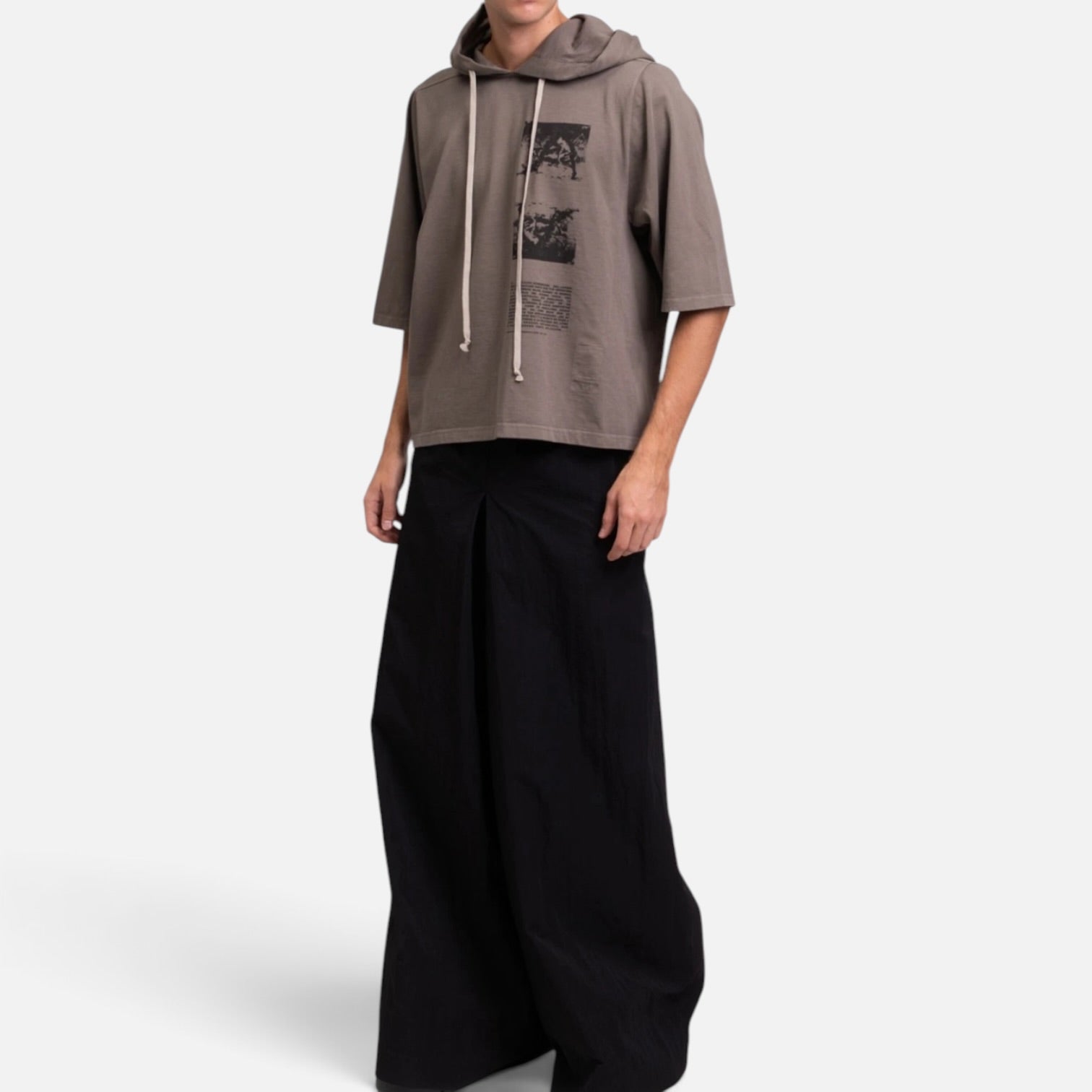 Rick Owens DRKSHDW Cropped Jumbo Hoodie Grey SS20
