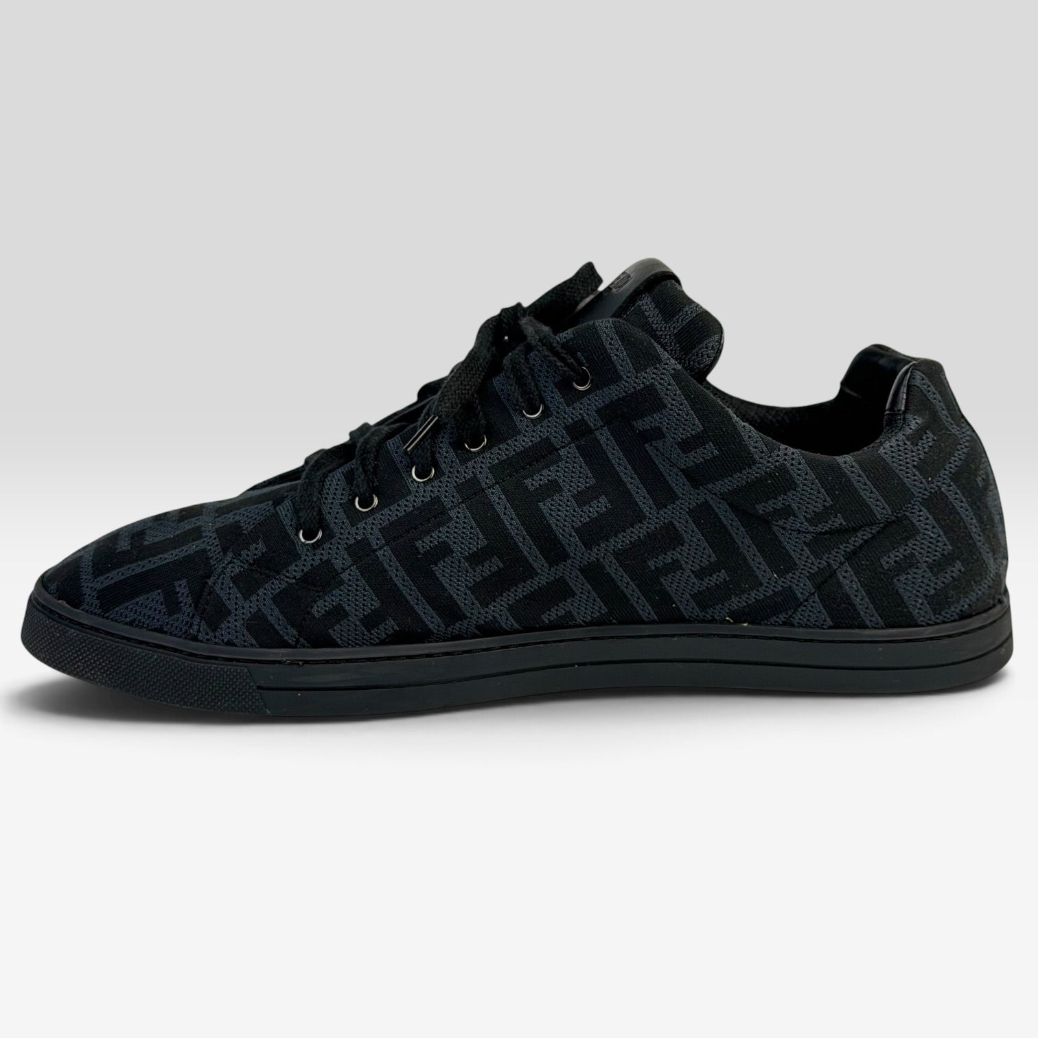 Fendi FF Zucca Monogram Low-Top Sneakers Black