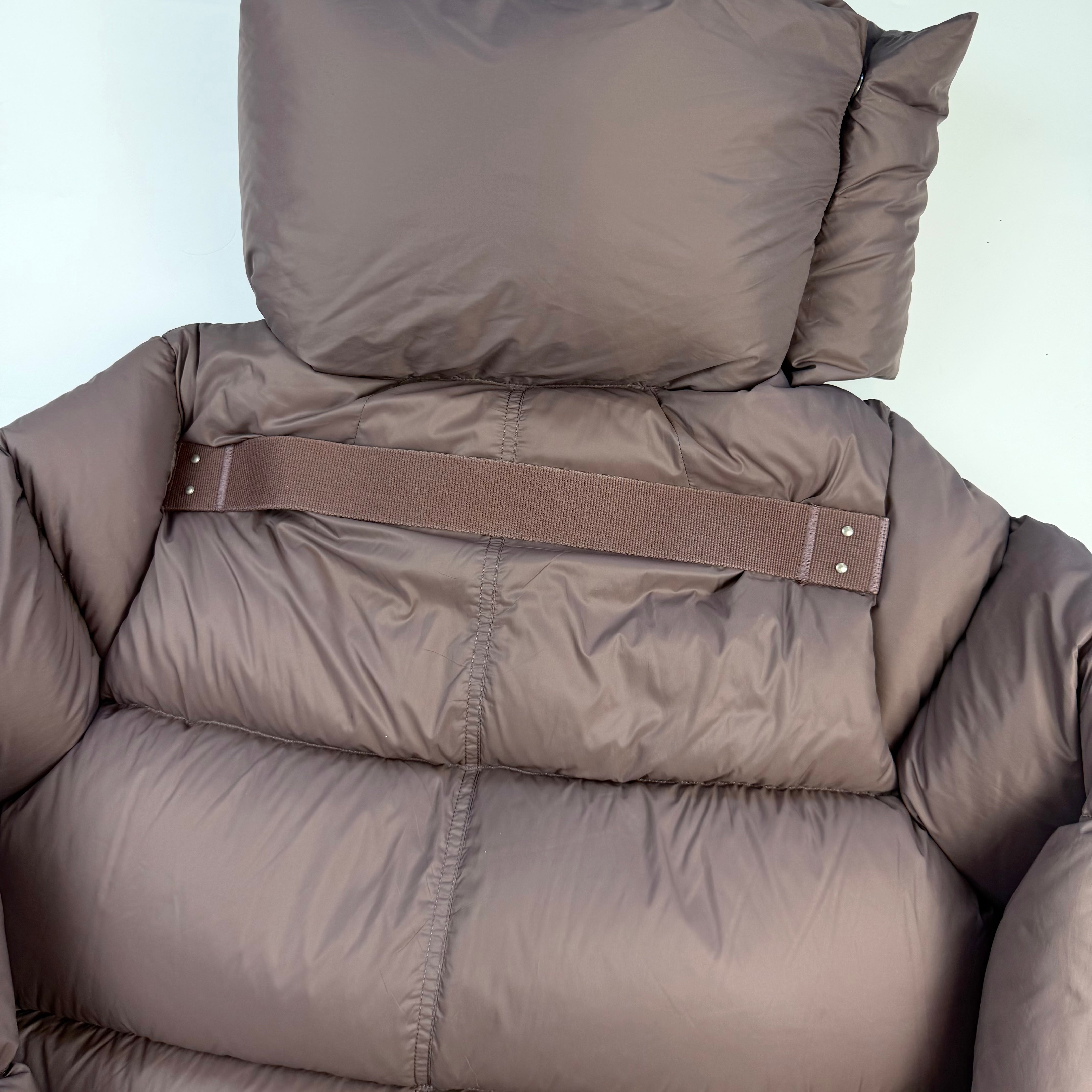 Rick Owens Funnel Neck Down Puffer Jacket Mauve