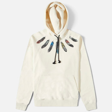 Marcelo Burlon Feather Wings Cream Hoodie