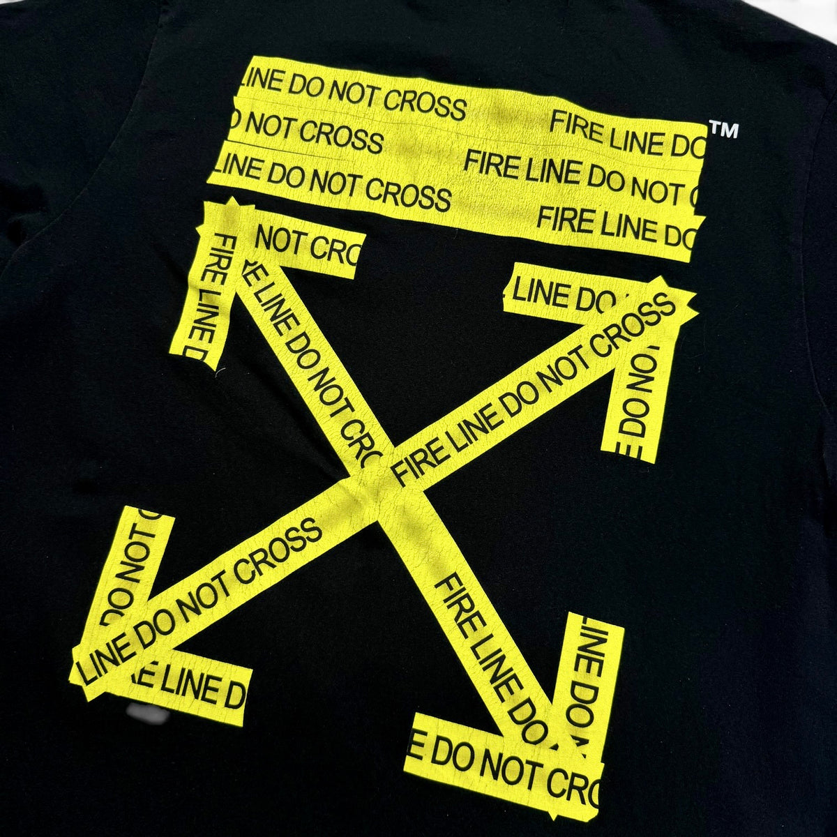 Off-White Fire Tape T-Shirt Black