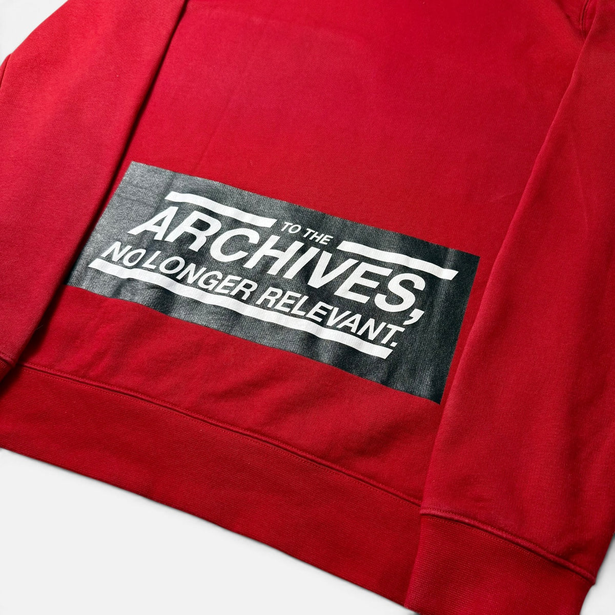 Raf Simons FW15 "To The Archives, No Longer Relevant" Crewneck Red