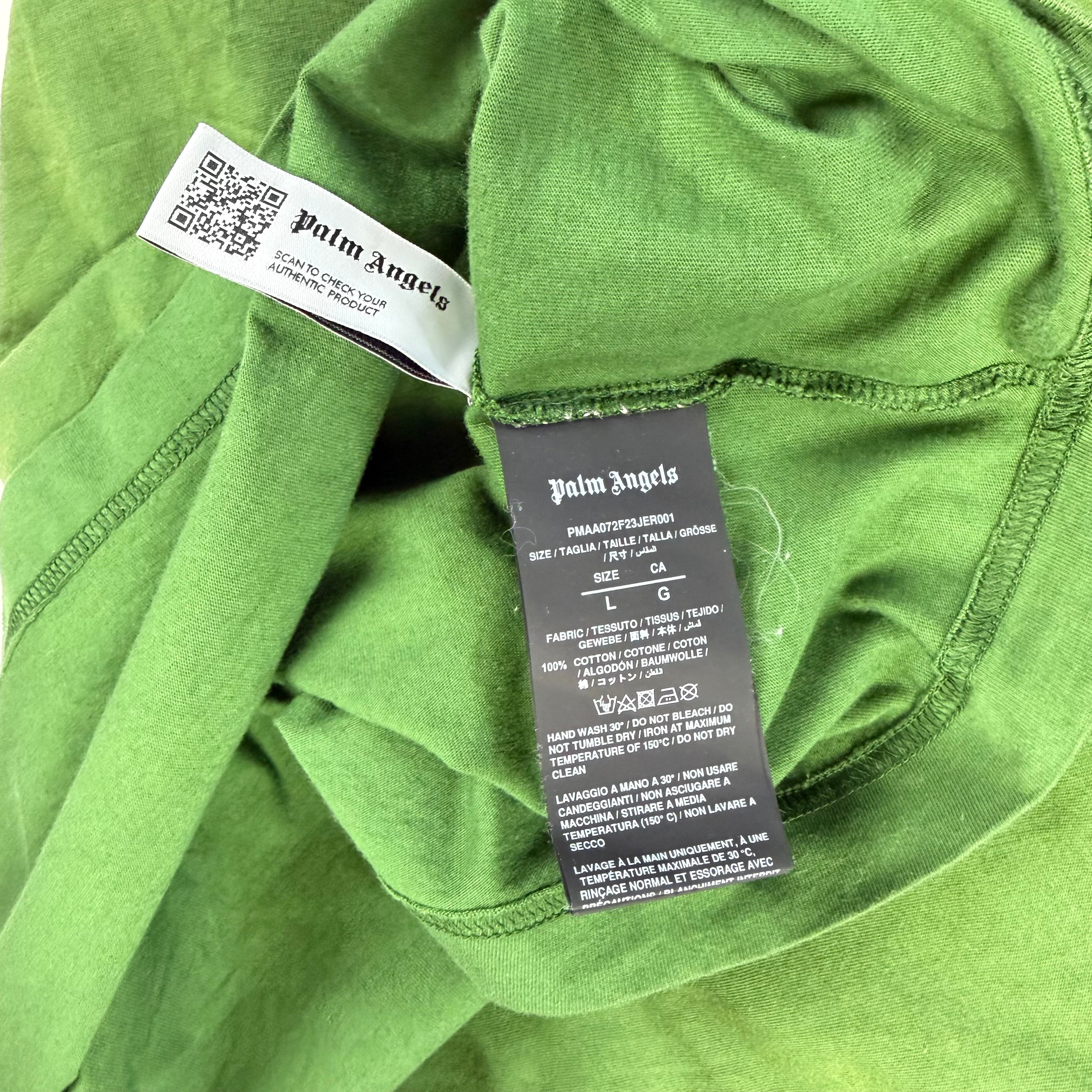 Palm Angels College Logo T-Shirt Green/Yellow