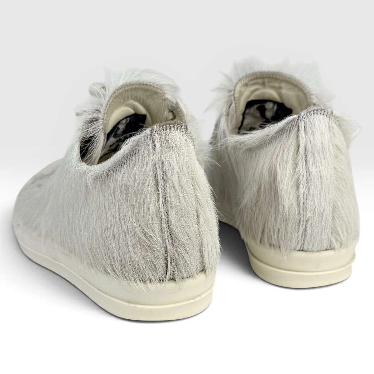Rick Owens Strobe Low Cow Fur Grey/Milk