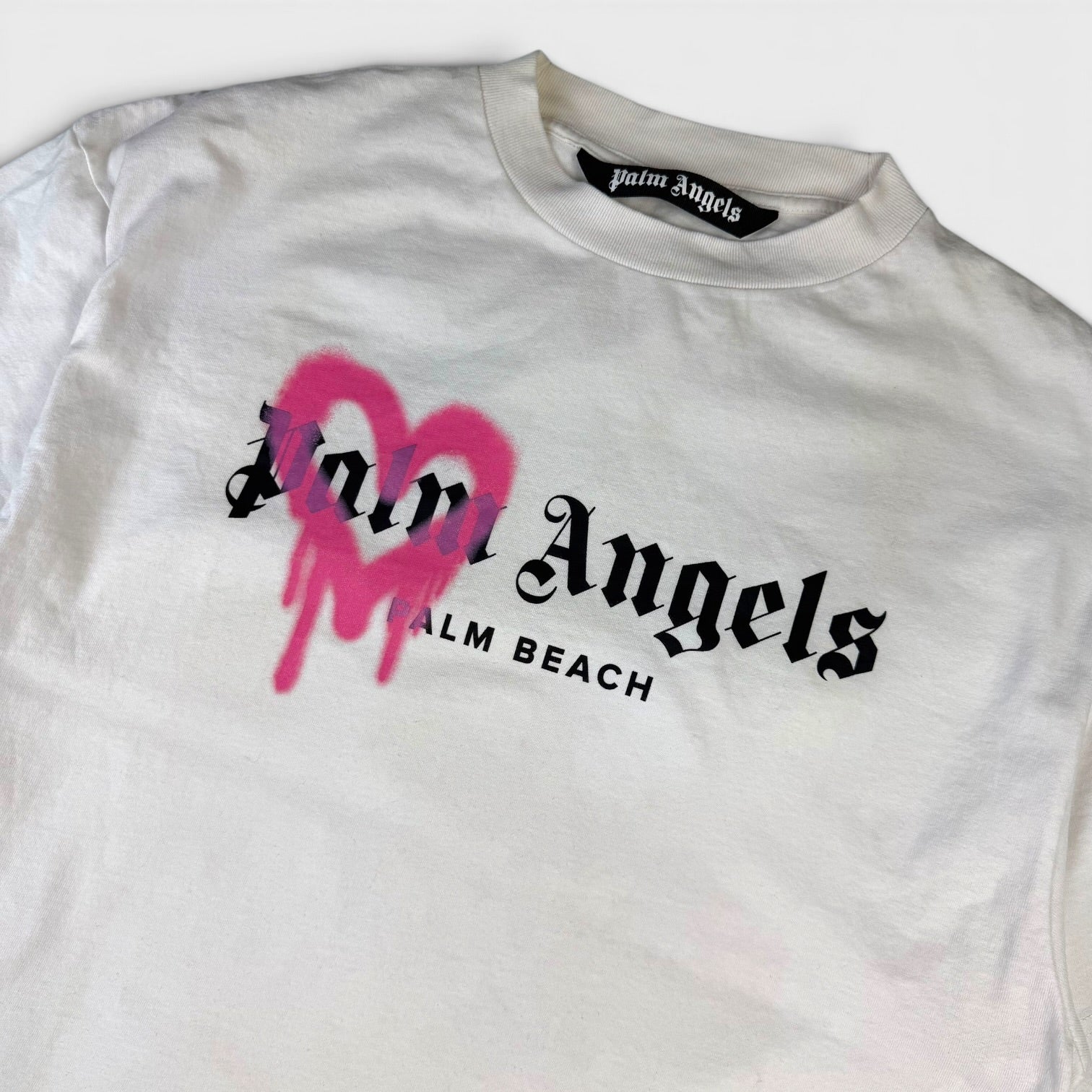 Palm Angels Palm Beach Sprayed T-Shirt White